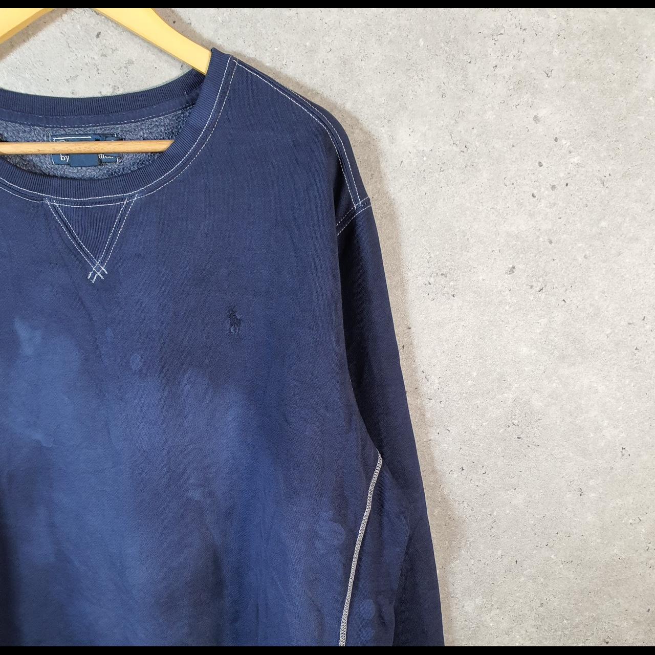 Vintage Ralph Lauren Polo Sweatshirt Men’s 2XL Navy Blue Tie Dye Pullover Pony