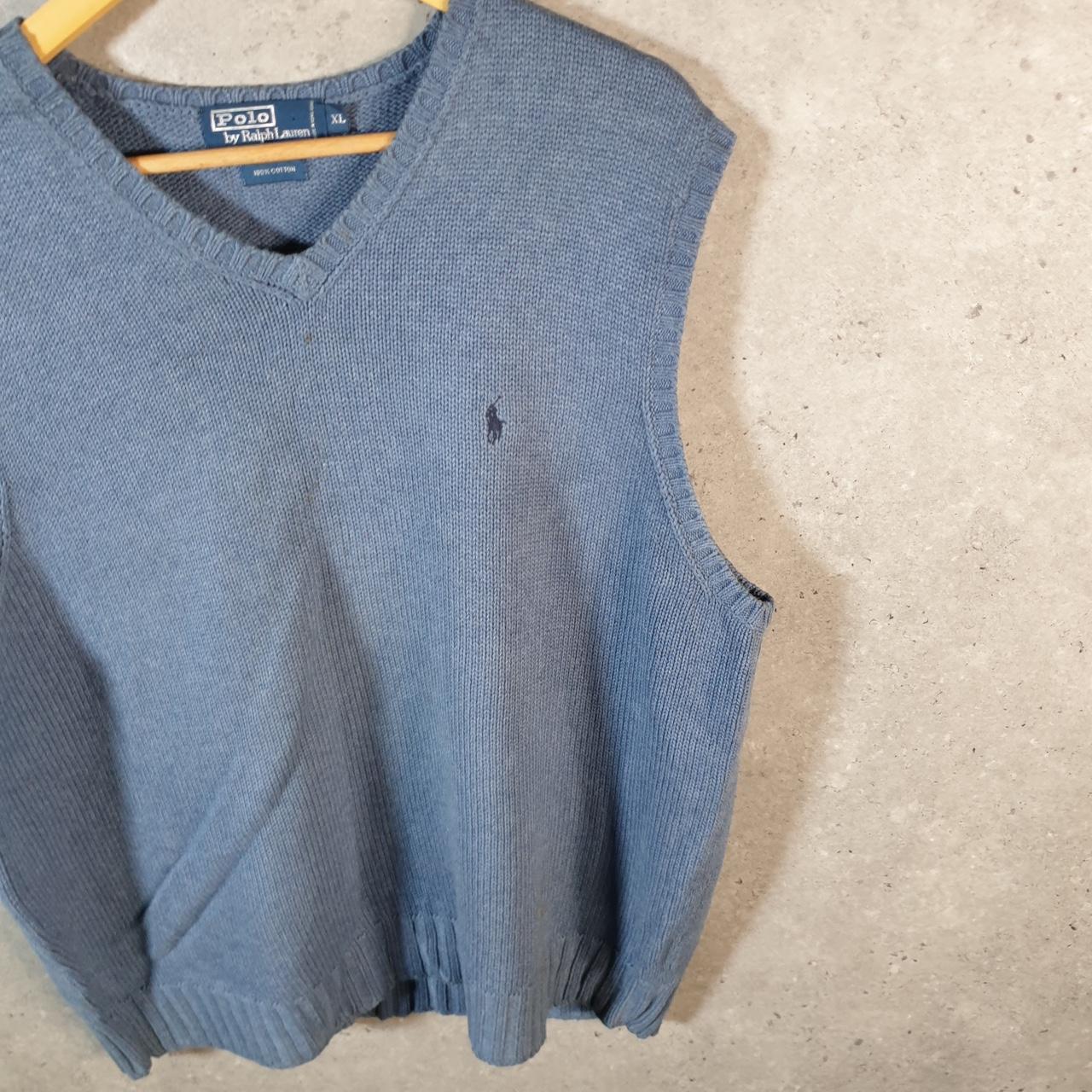 Vintage Ralph Lauren Polo Tank Vest Sweatshirt Men’s XL Blue Cotton Pullover Pony