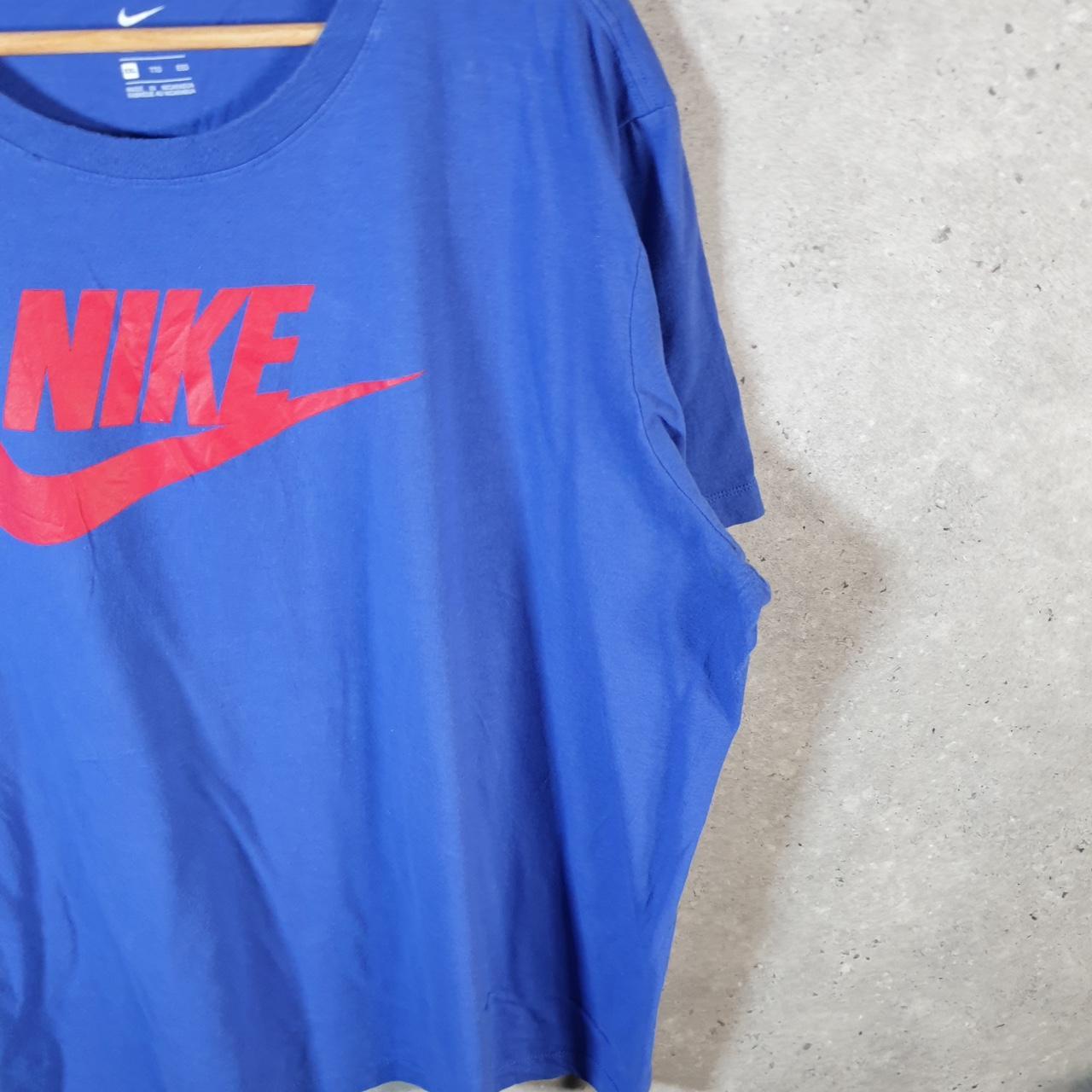 Vintage Nike Club Printed T Shirt Men’s 2XL Casual Blue Swoosh Athletic