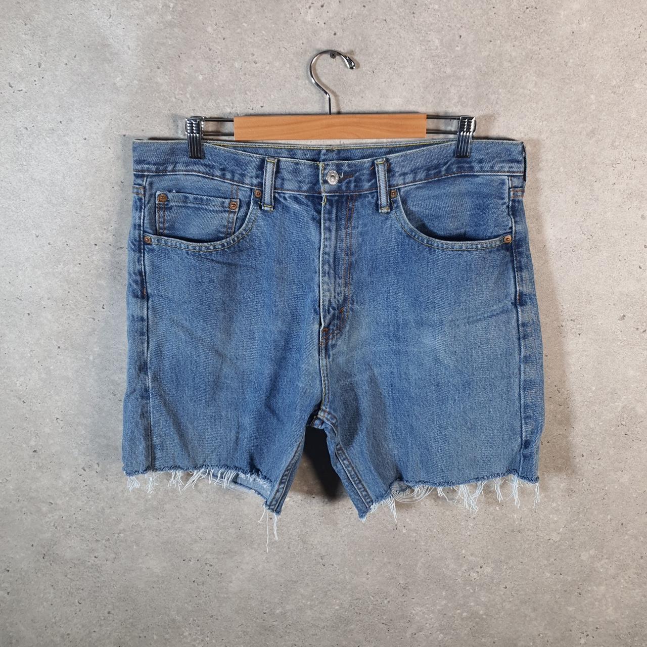 Vintage Levi’s 505 Cut Off Shorts Jorts Cargo Blue W36 Blue Relaxed Denim