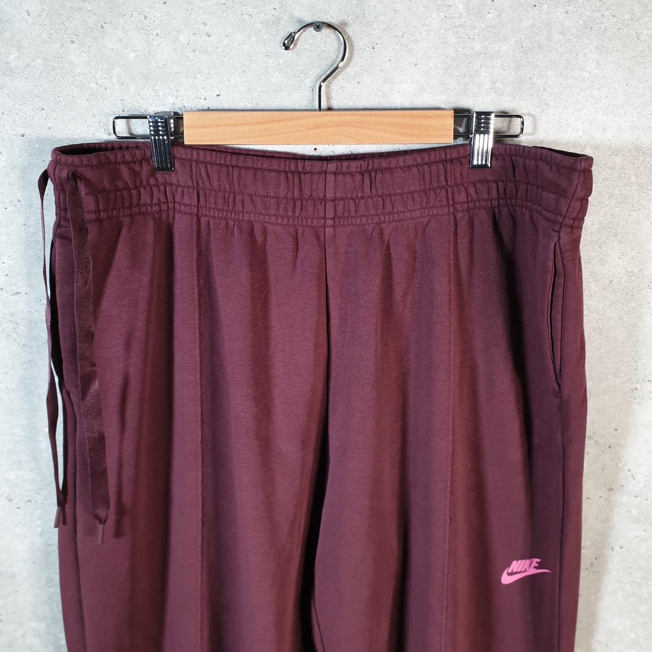 Vintage Nike Club Sweatpant Joggers Mens 2XL Burgundy Red Swoosh Sports Tracksuit - Big Fish Vintage