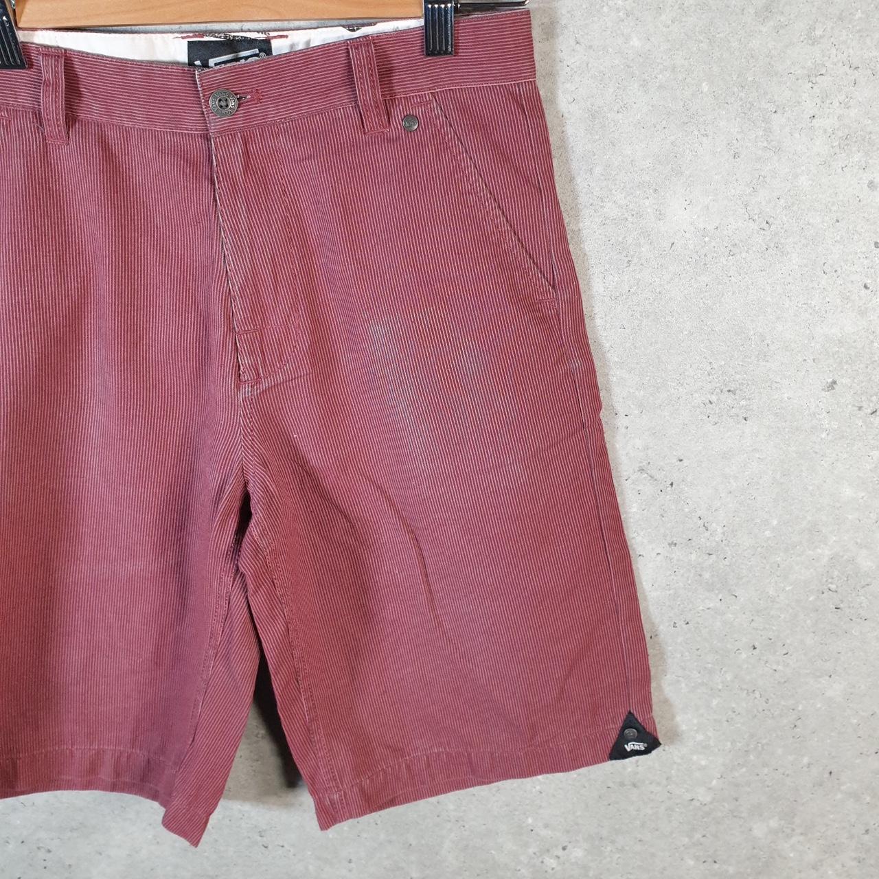 Vintage Vans Chino Shorts Jorts Cargo Womens W28 Red Striped Baggy Cotton