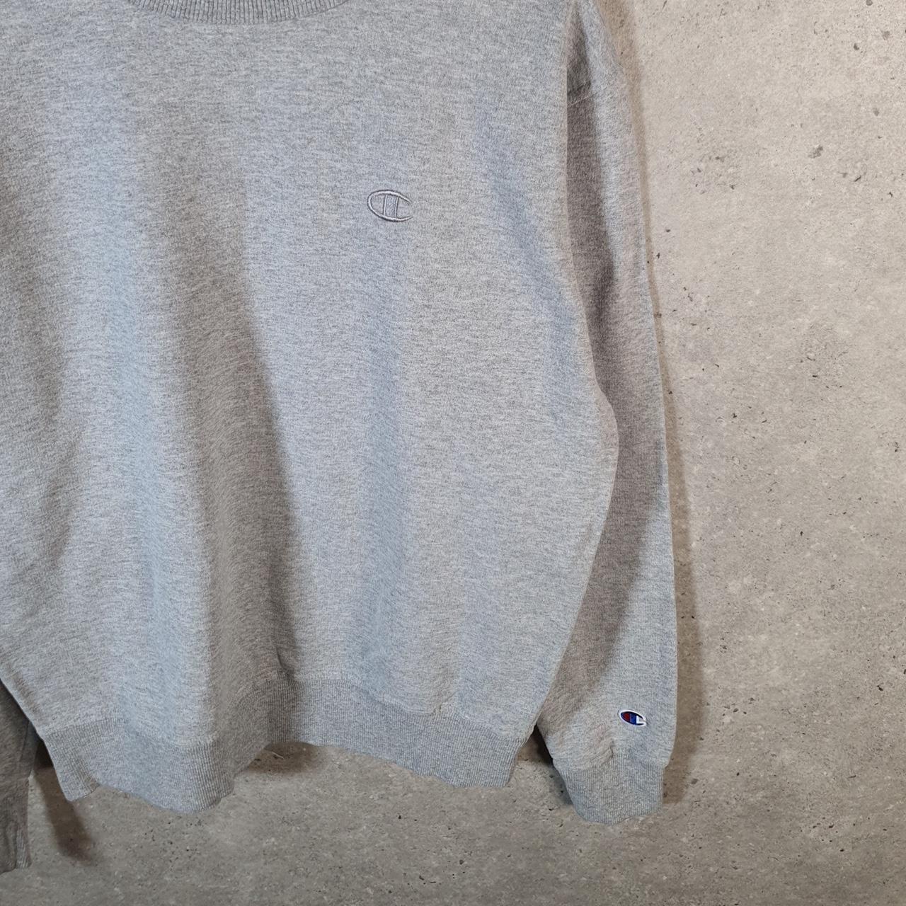 Vintage Champion Sweatshirt Men’s Medium Grey USA Pullover Spellout Logo