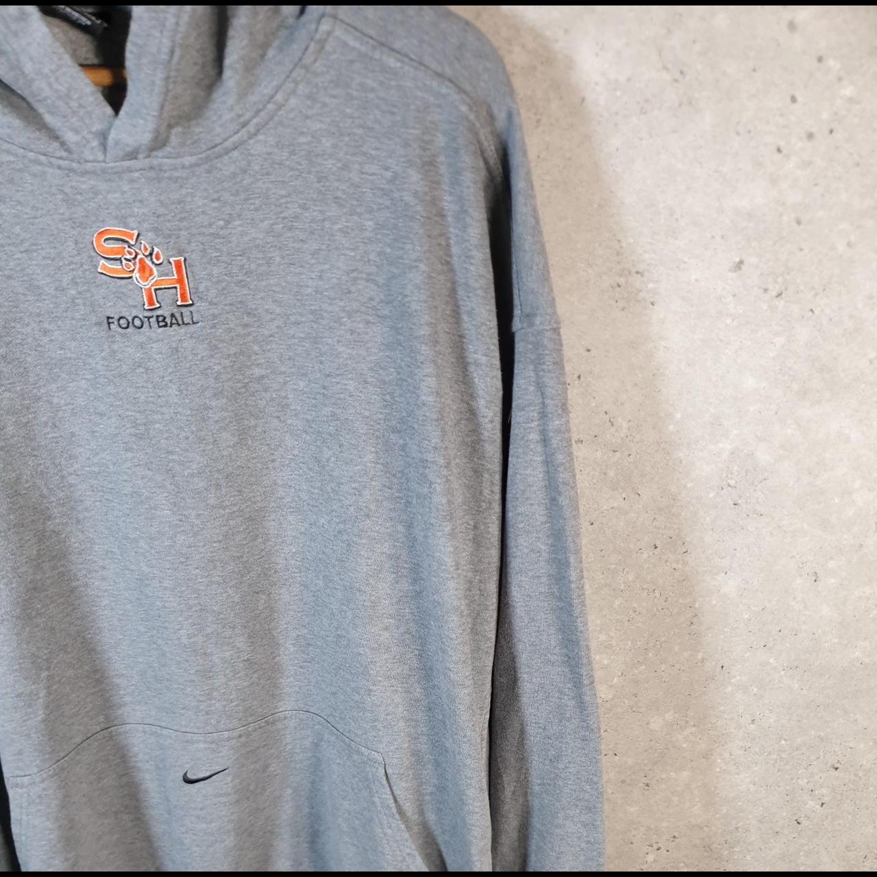 Vintage Nike SH Football Centre Swoosh Hoodie Men’s 2XL Grey Pro Sport Y2K Pullover Logo