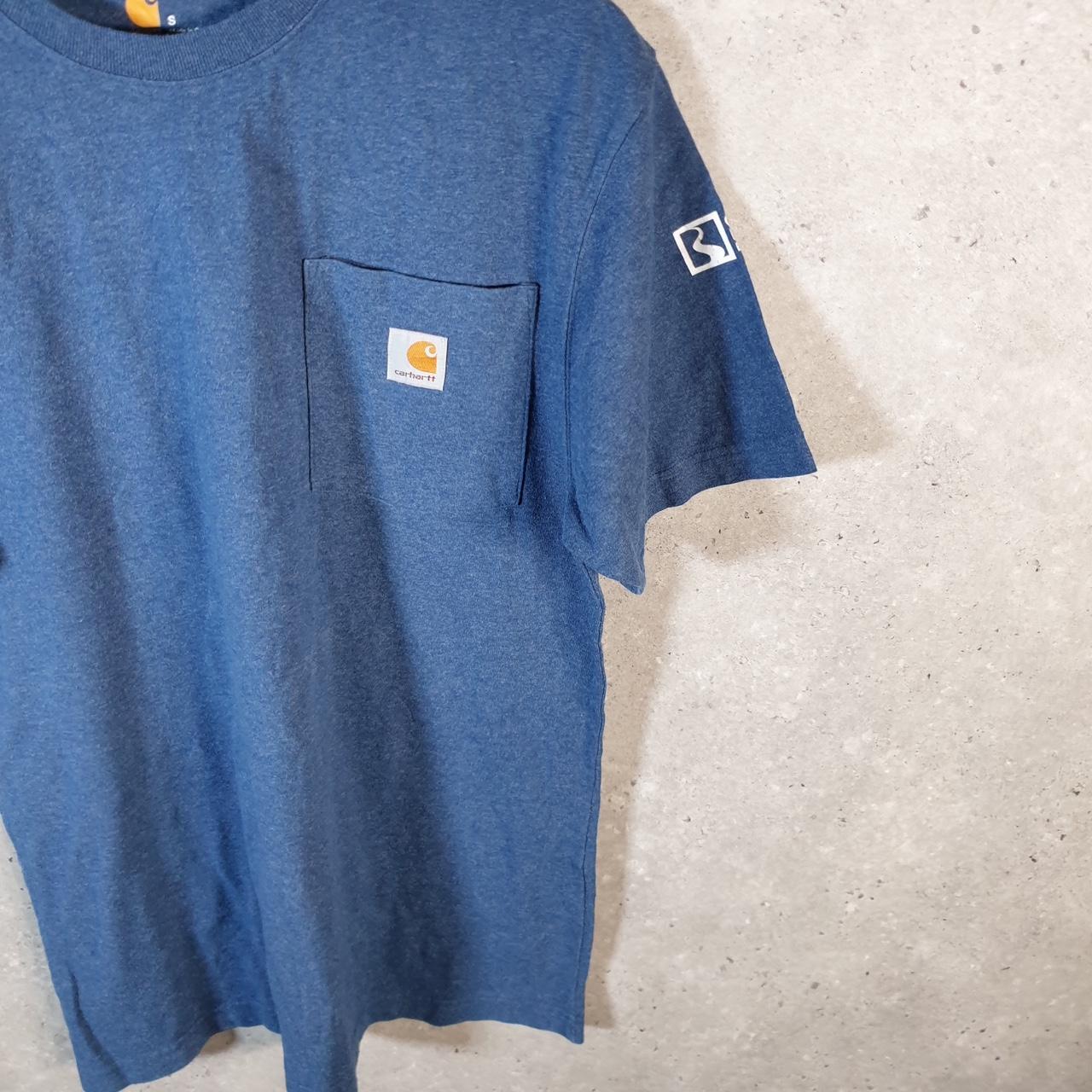 Vintage Carhartt Pocket T Shirt Men’s Small Blue Workwear Chore Utility Original Fit