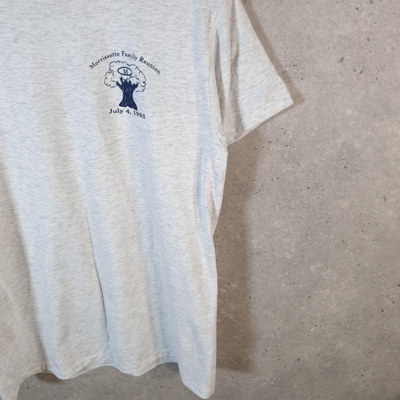 Vintage Oneita Power Morrissette Family 1985 USA Single Stitch T Shirt Men’s Medium Grey