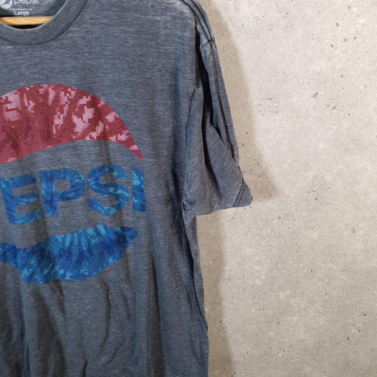 Vintage Pepsi Spellout Graphic T Shirt Men’s Large Grey Casual Athletic
