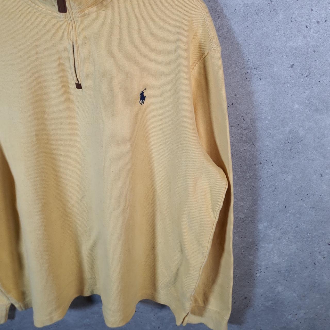 Vintage Ralph Lauren Polo 1/4 Zip Sweatshirt Men’s XL Yellow Cotton Pullover Pony