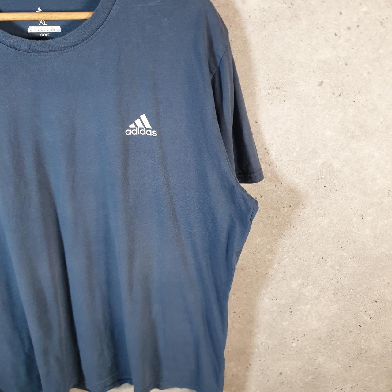Vintage Adidas Golf Spellout T Shirt Men’s XL Blue Three Stripes Athletic Logo
