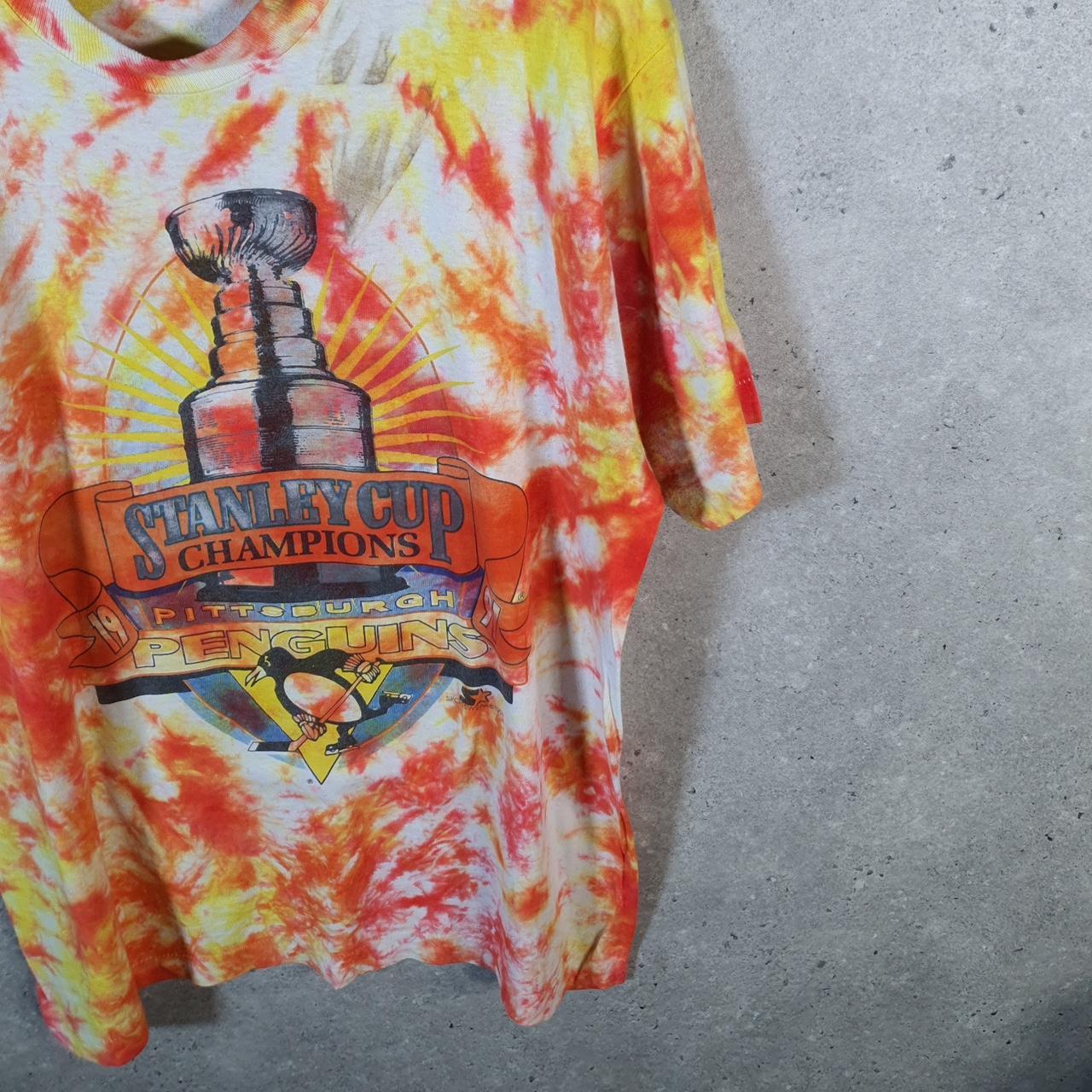 Vintage Fruit Of The Loom 1991 Pittsburgh Penguins Stanley Cup USA Single Stitch T Shirt Men’s L