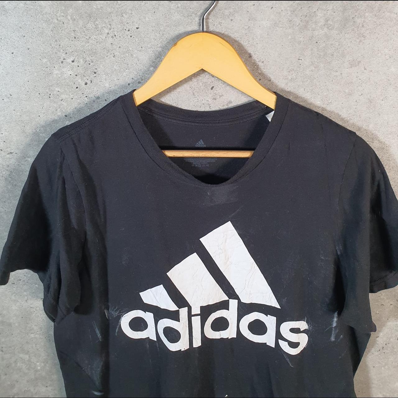 Vintage Adidas Amplifier T Shirt Shirt Men’s Medium Black Three Stripes Logo Athletic C9730