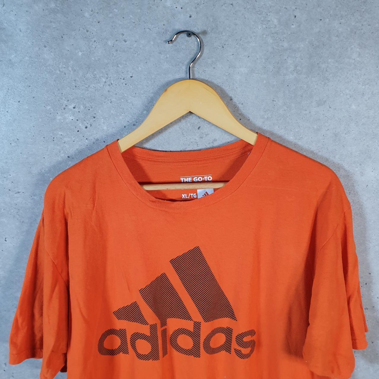 Vintage Adidas Go Tee T Shirt Shirt Men’s XL Orange Three Stripes Logo Athletic C9705