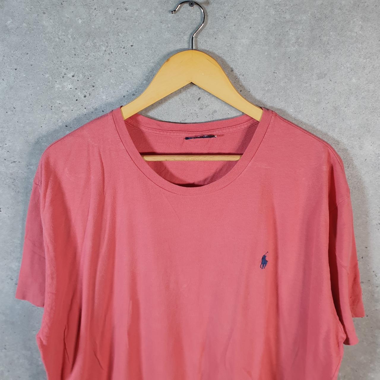 Vintage Ralph Lauren Polo T Shirt Men’s Large Pink Embroidered Classic Fit Pony C9158