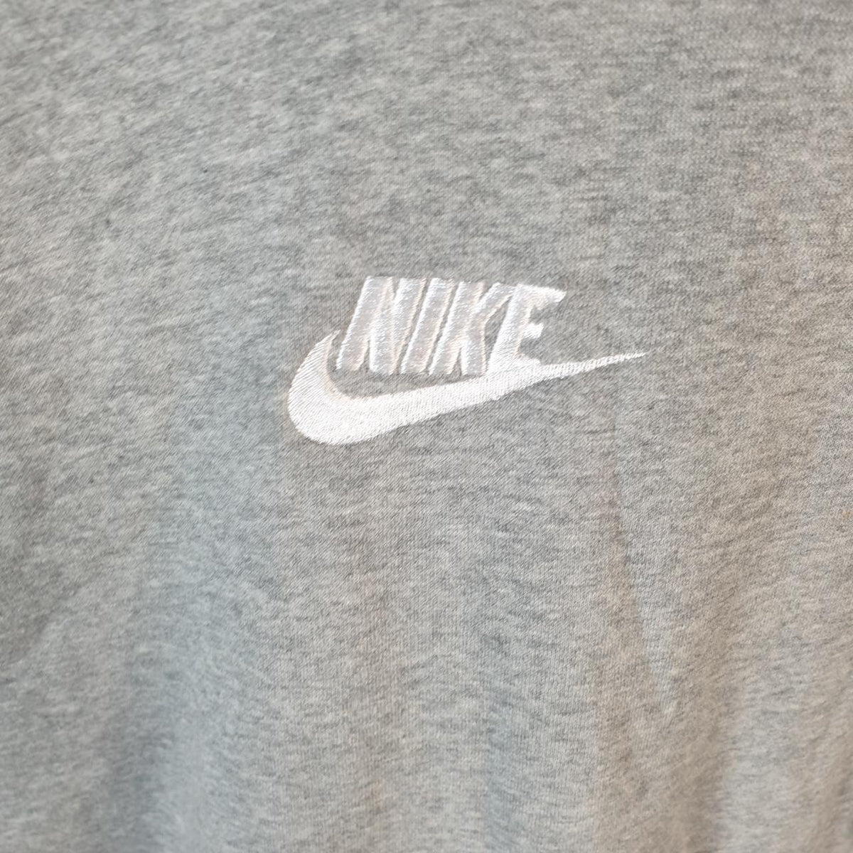 Vintage Nike Club Hoodie Womens Large Grey Centre Swoosh Y2K Pullover Logo
