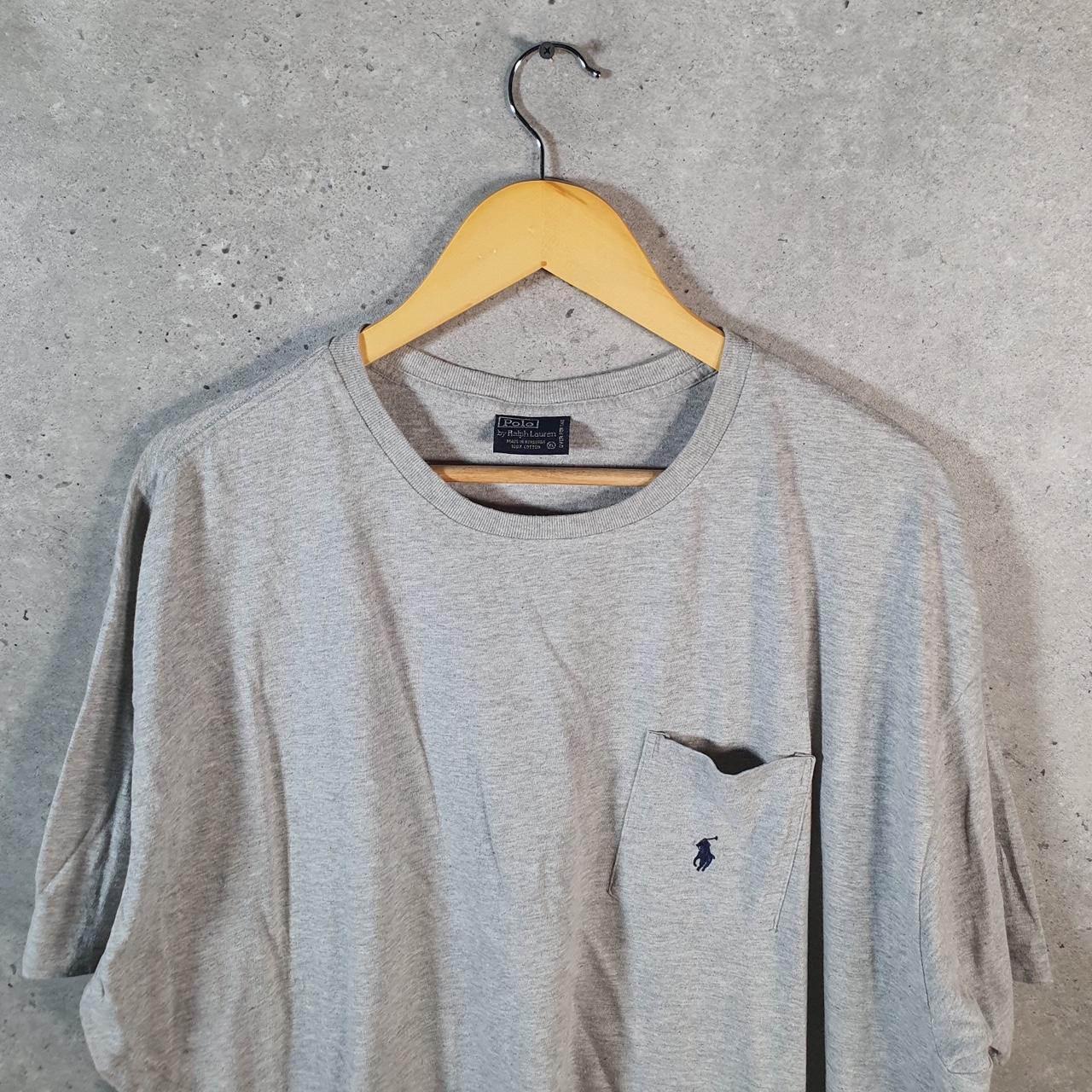 Vintage Ralph Lauren Polo Sport T Shirt Men’s XL Grey Custom Fit Embroidered Pony C8630