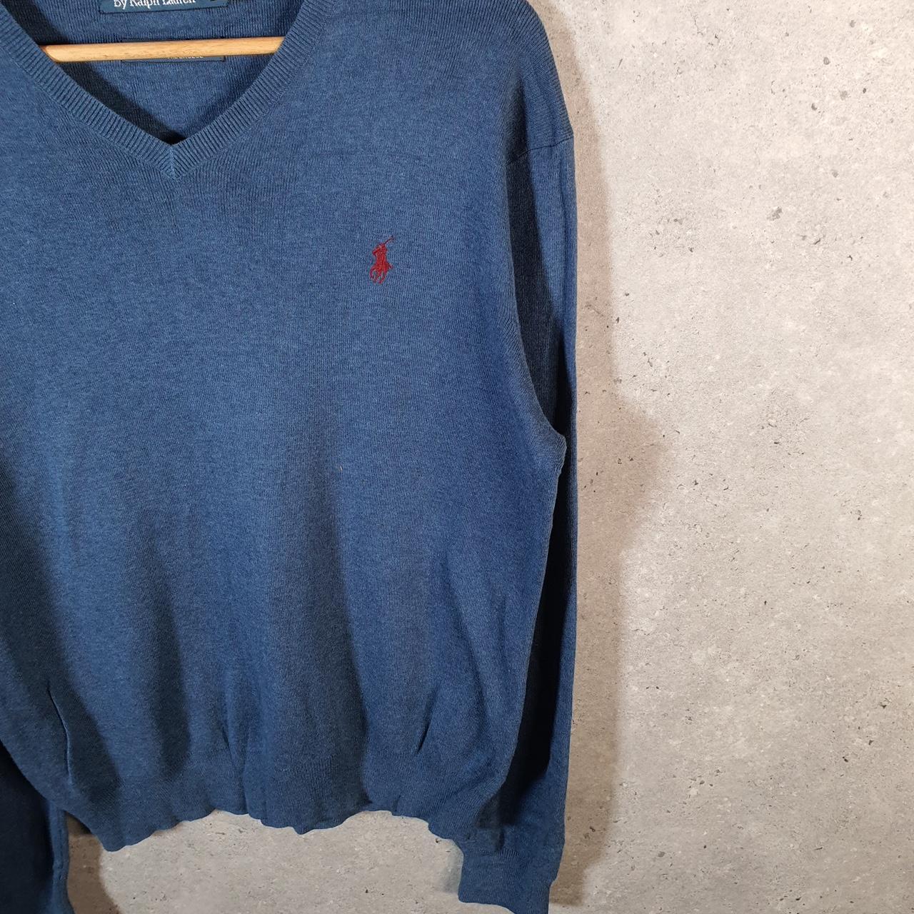 Vintage Ralph Lauren Polo Sweatshirt Men’s Medium Blue Cotton Pullover Pony