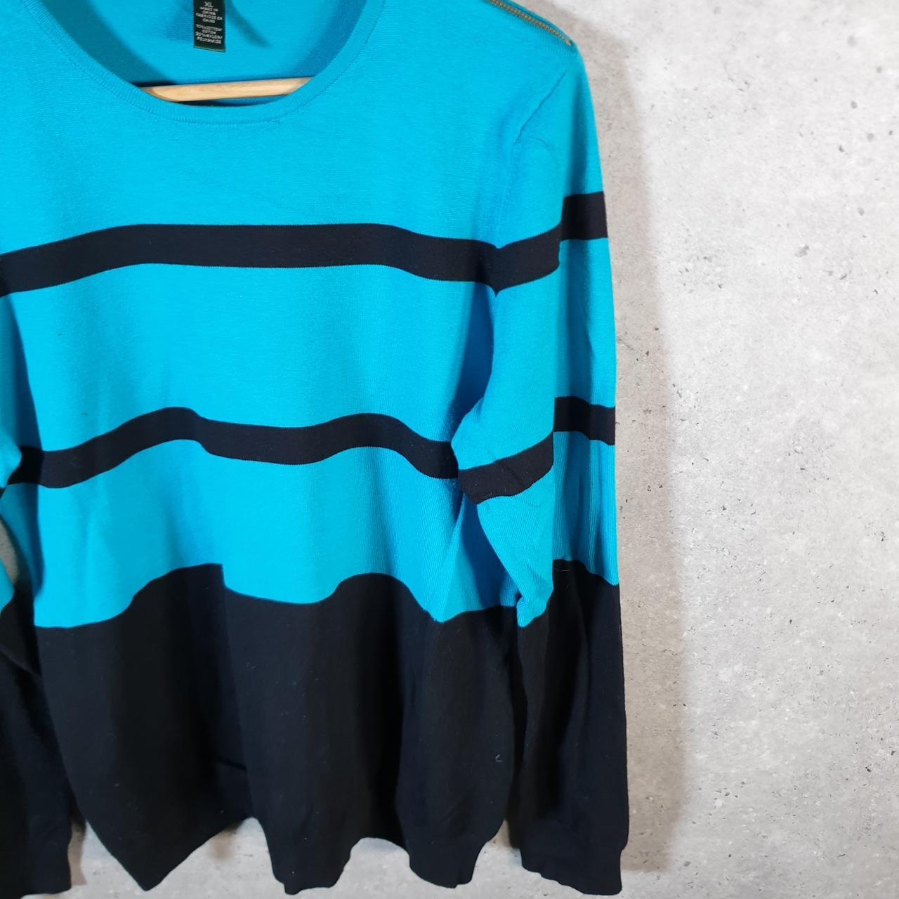 Vintage Ralph Lauren Polo Knit Sweater Womens XL Blue Striped Cotton Pullover