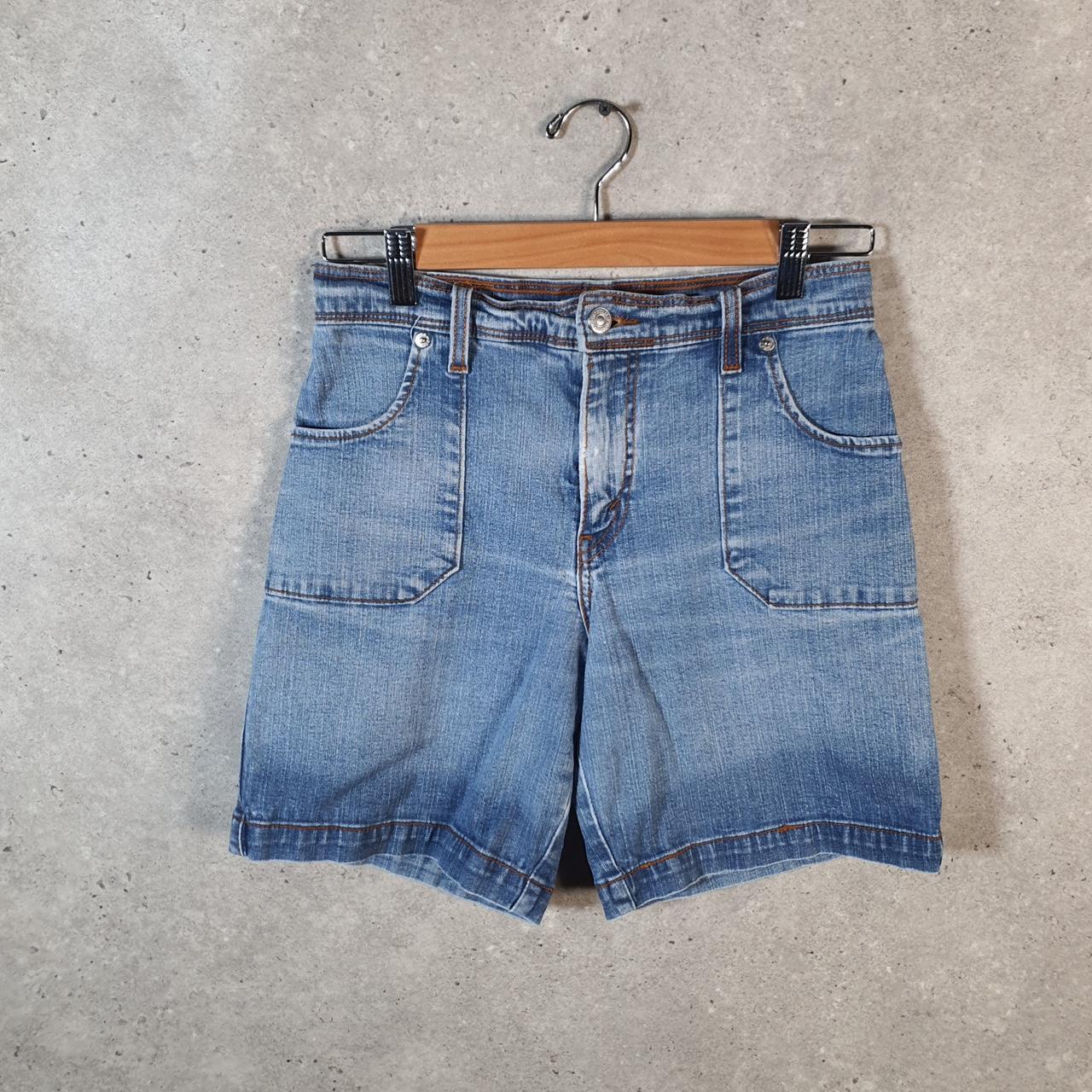 Vintage Levi’s Cut Off Baggy Shorts Jorts Cargo Womens W28 Blue Relaxed Denim