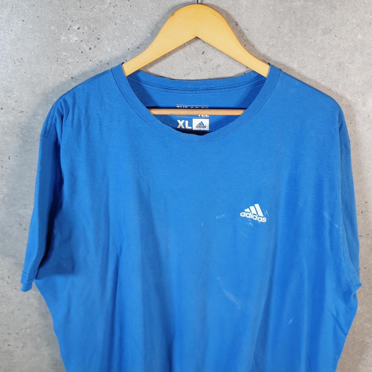 Vintage Adidas Go Tee T Shirt Shirt Men’s XL Blue Three Stripes Logo Athletic C9908