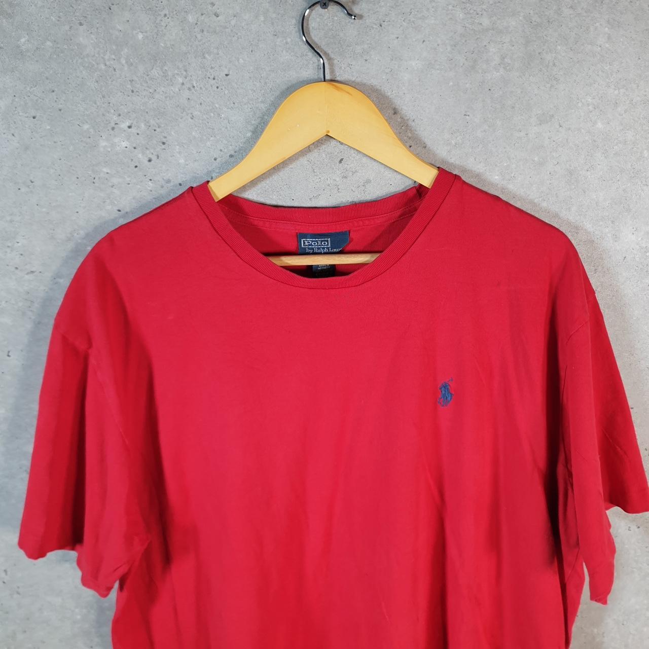 Vintage Ralph Lauren Polo T Shirt Men’s Large Red Embroidered Classic Fit Pony C8600