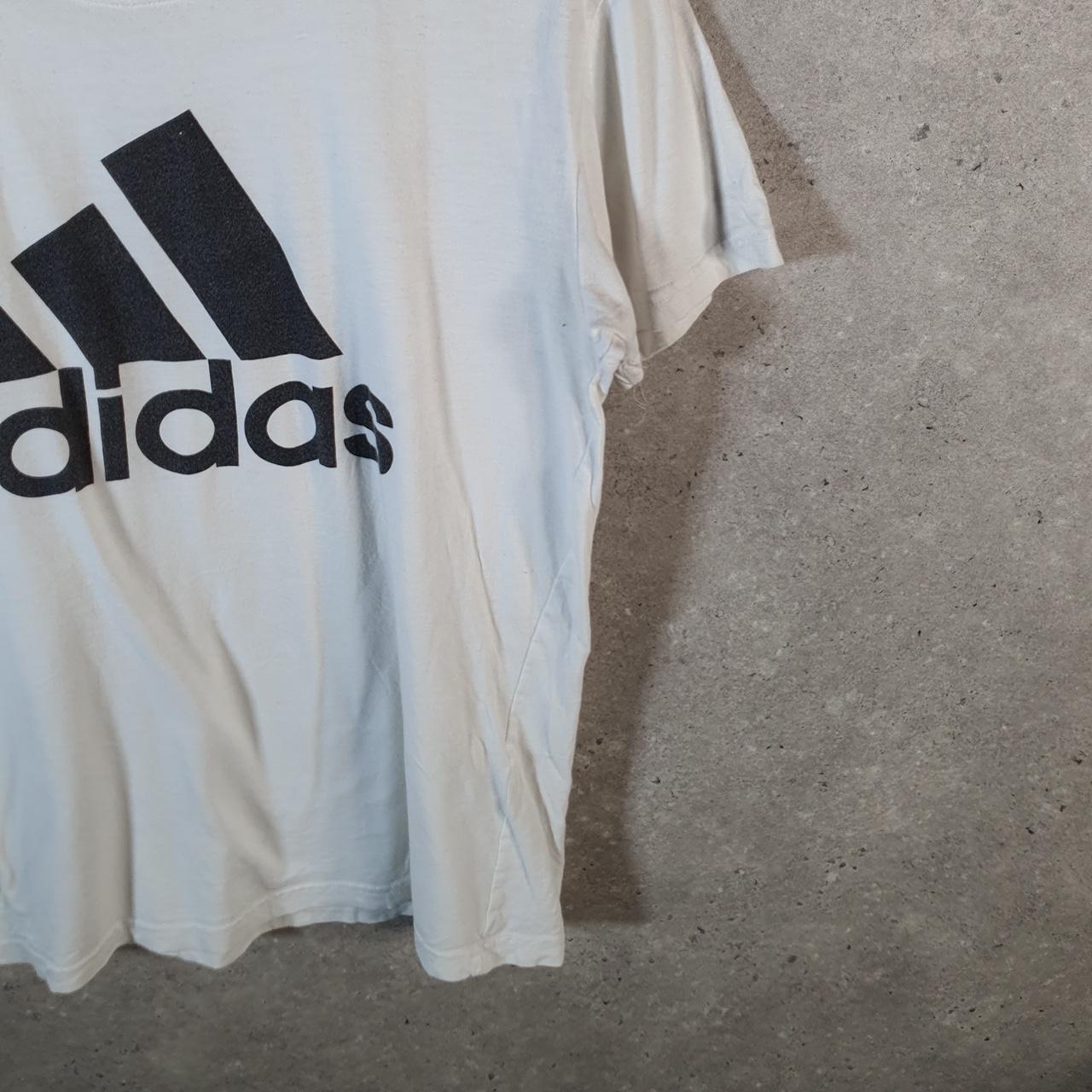 Vintage Adidas Spellout Golf T Shirt Men’s Medium White Three Stripes Logo