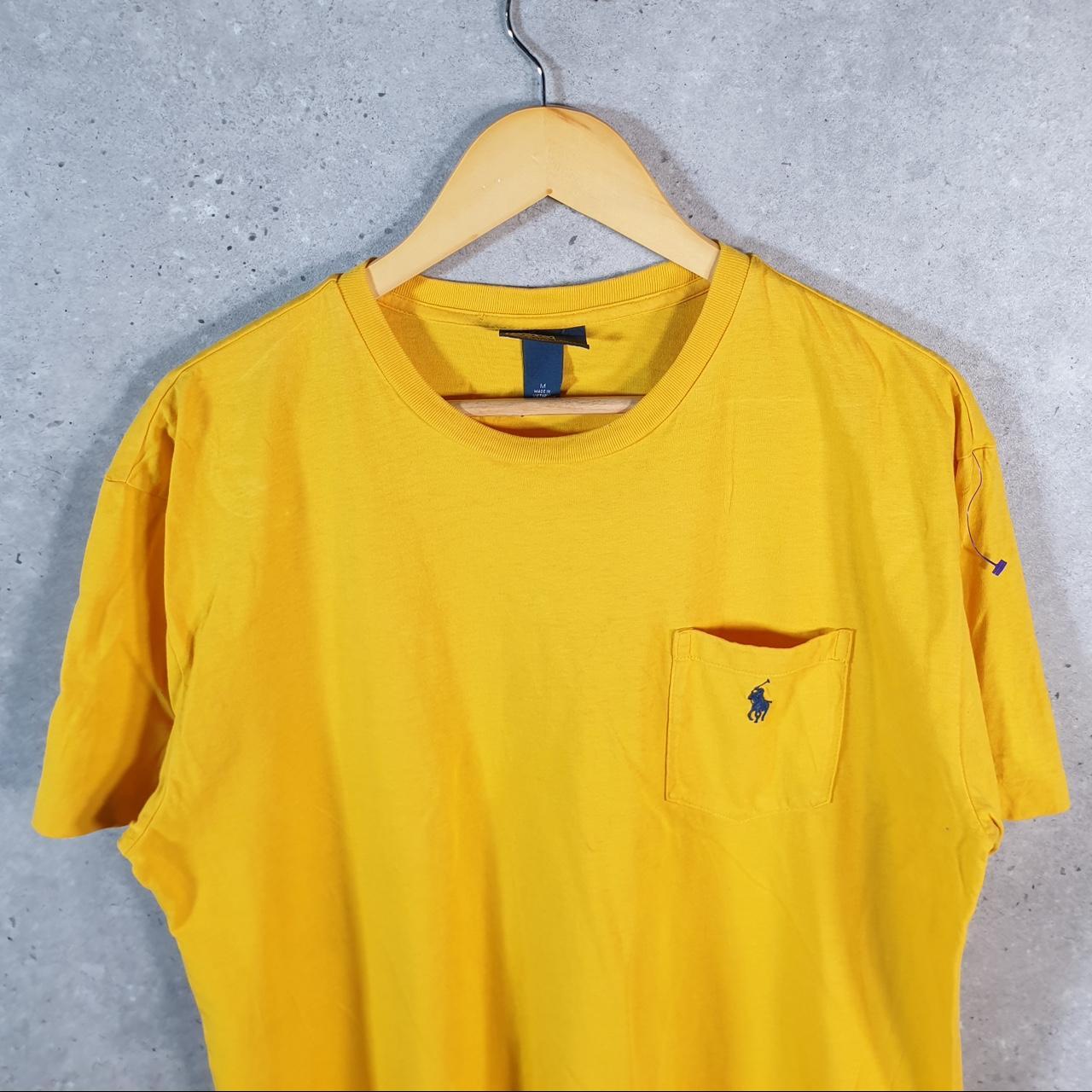 Vintage Ralph Lauren Polo T Shirt Men’s Medium Yellow Embroidered Classic Fit Pony C8588