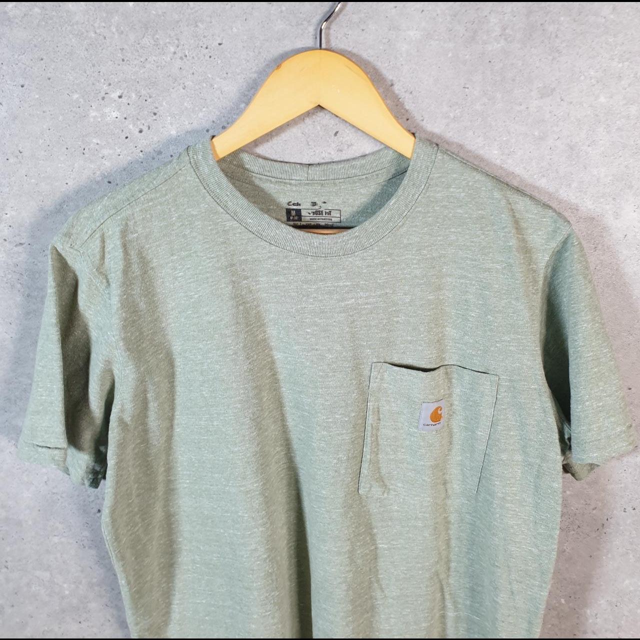 Vintage Carhartt Pocket T Shirt Women’s Medium Green Workwear Chore Utility Loose Fit C9206