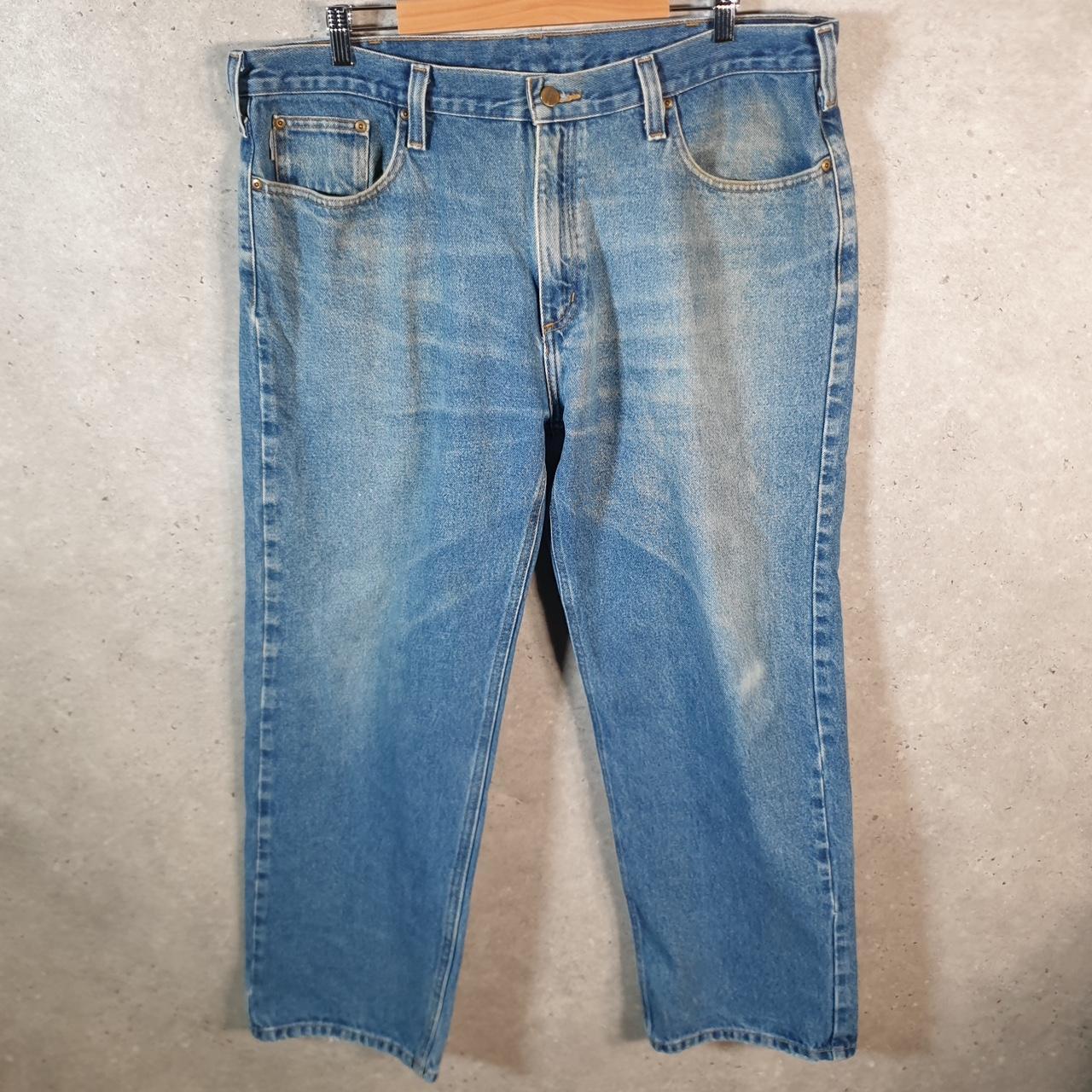 Vintage Carhartt Workwear Carpenter Jeans Mens W40 L30 Blue Denim Relaxed Fit USA