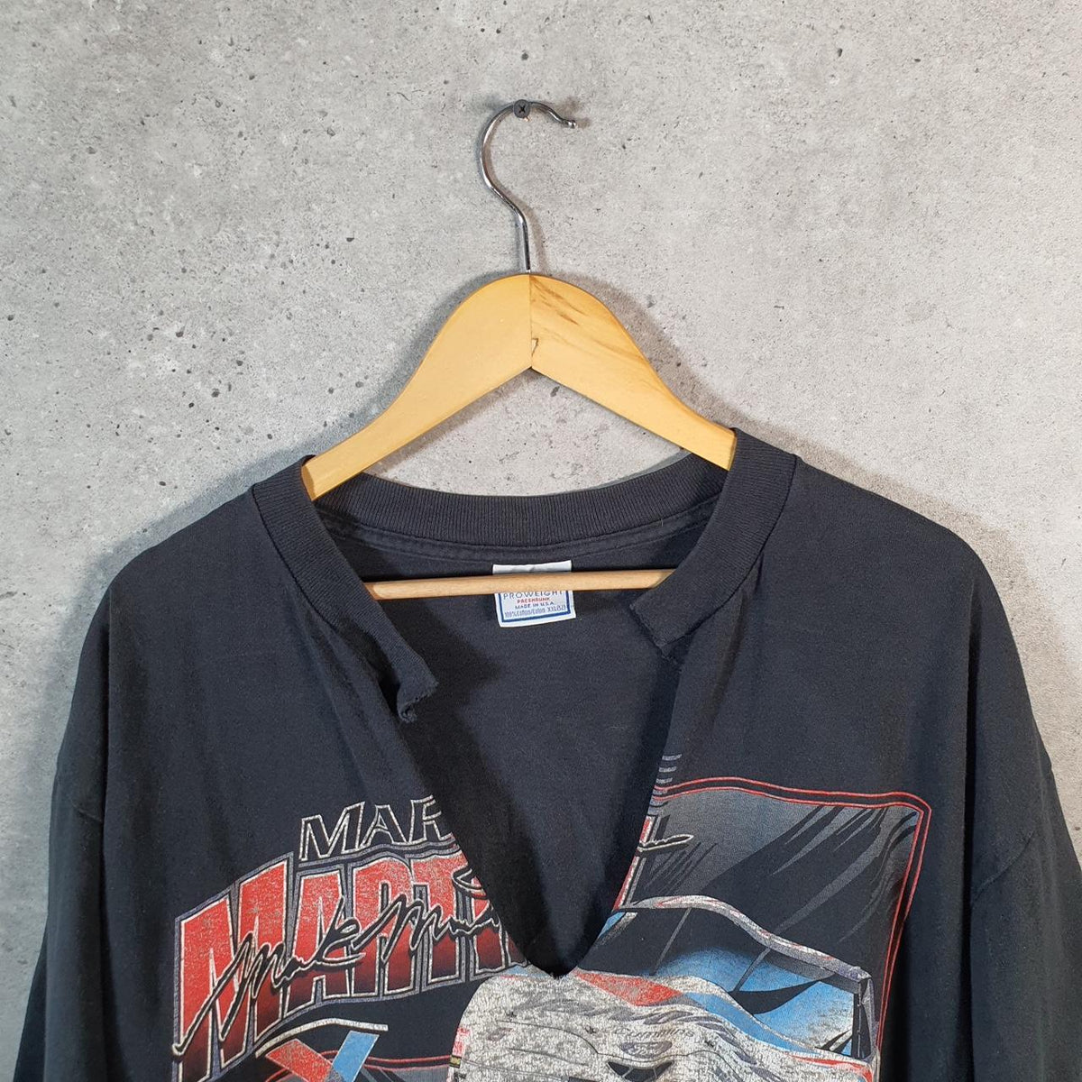 Vintage AllSport USA Nascar Graphic Single Stitch T Shirt Men’s 2XL Black Big Fish Vintage