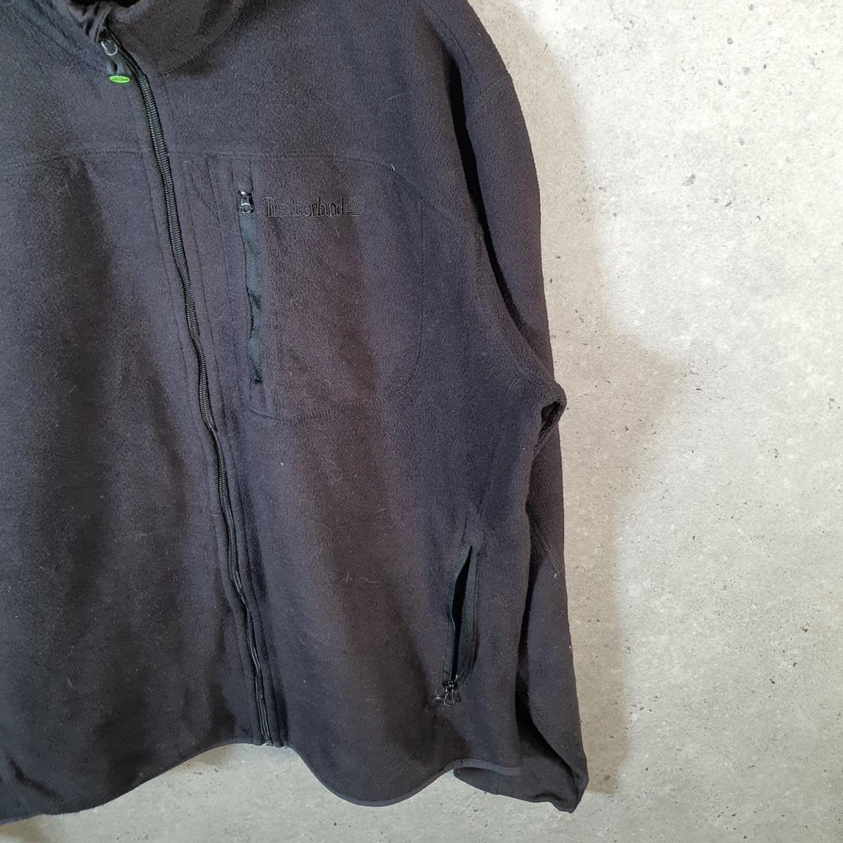 Vintage Timerland Teddy Fleece Sweatshirt Mens Large Full Zip Black Logo Winter