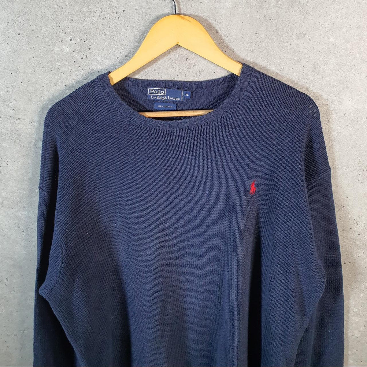 Vintage Ralph Lauren Polo Heavyweight Sweatshirt Men’s XL Blue Pullover Pony C8848
