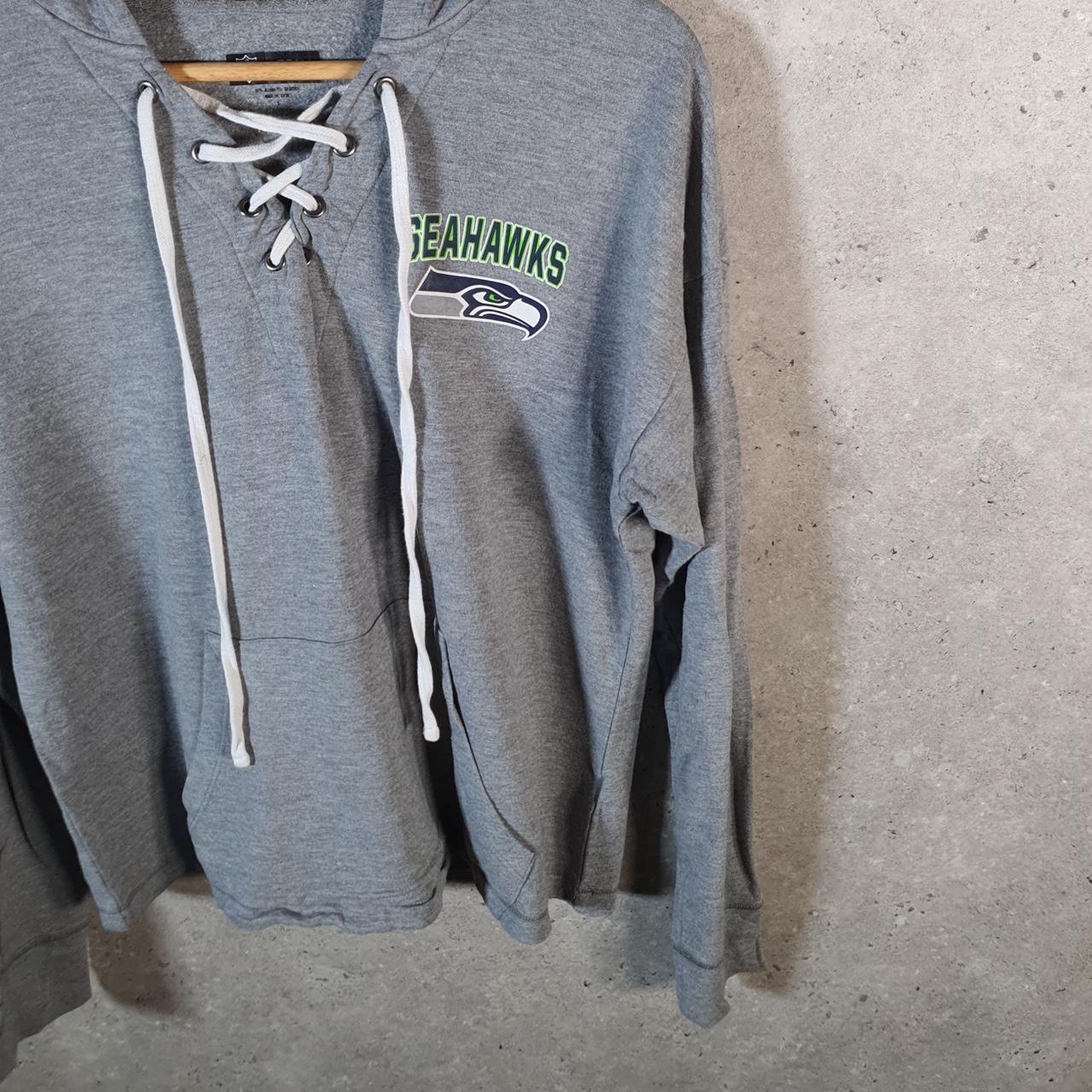 Vintage NFL Seattle Seahawks Hoodie Womens Small Grey Pullover USA Pro Sport