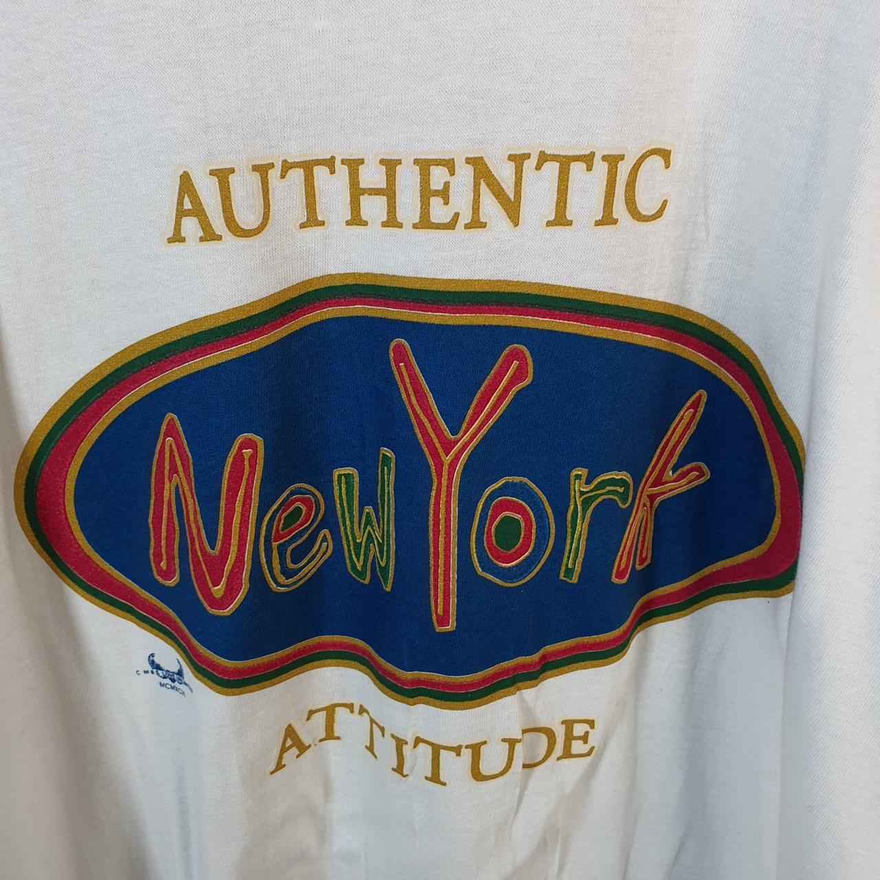 Vintage New York Attitude 90s Graphic USA Single Stitch T Shirt Men’s XL White