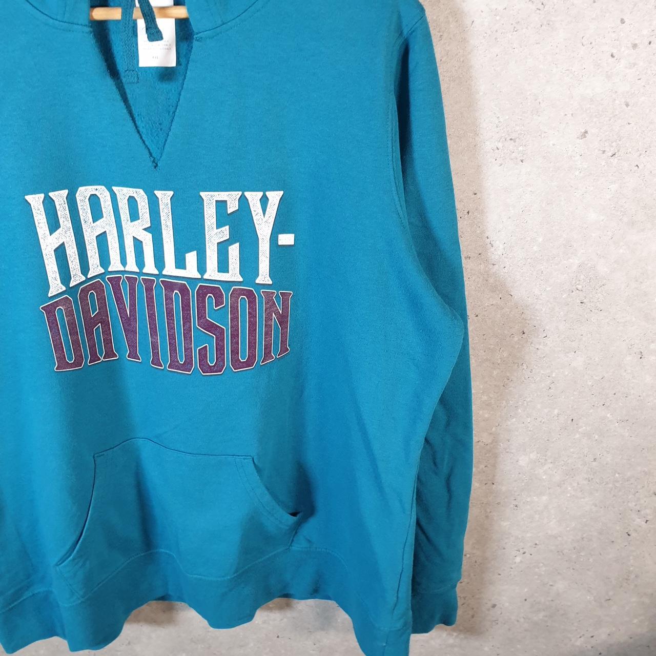 Vintage Harley Davidson Orlando Hoodie Womens 2XL Blue Motorcycle USA