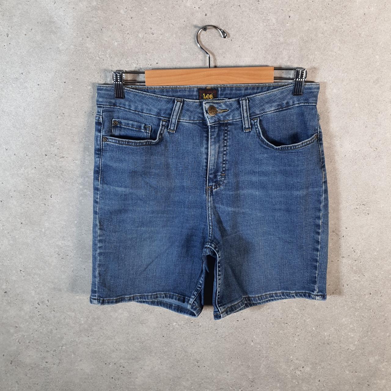 Vintage Lee Baggy Shorts Jorts Cargo Womens W30 Blue Denim Relaxed Cargo