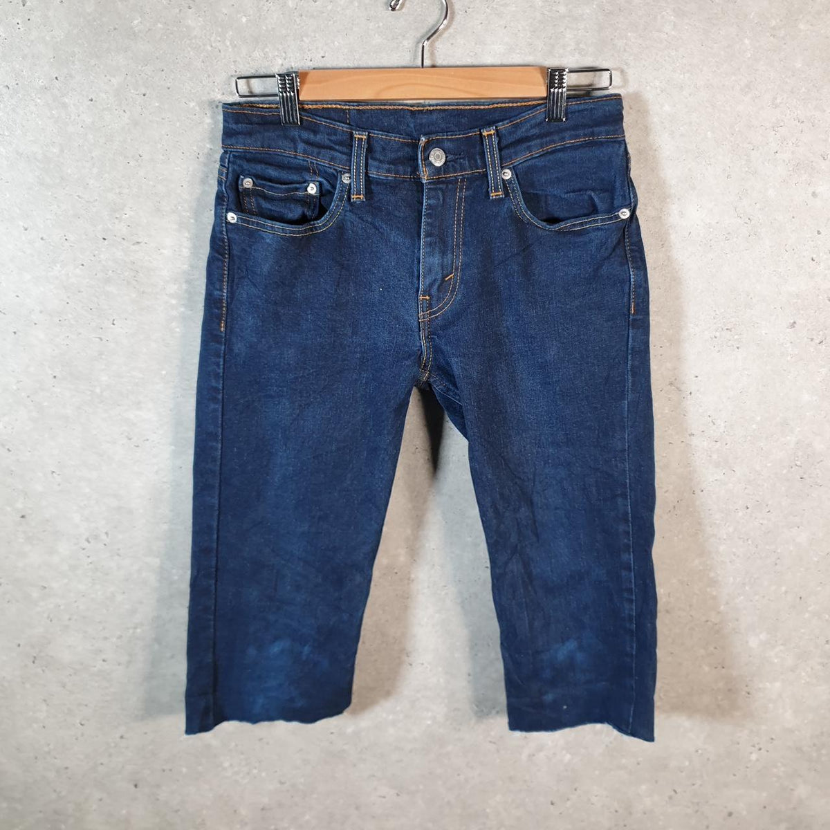 Vintage Levi’s 511 Midi Capri Shorts Jorts Cargo Womens W29 Blue Relaxed Denim