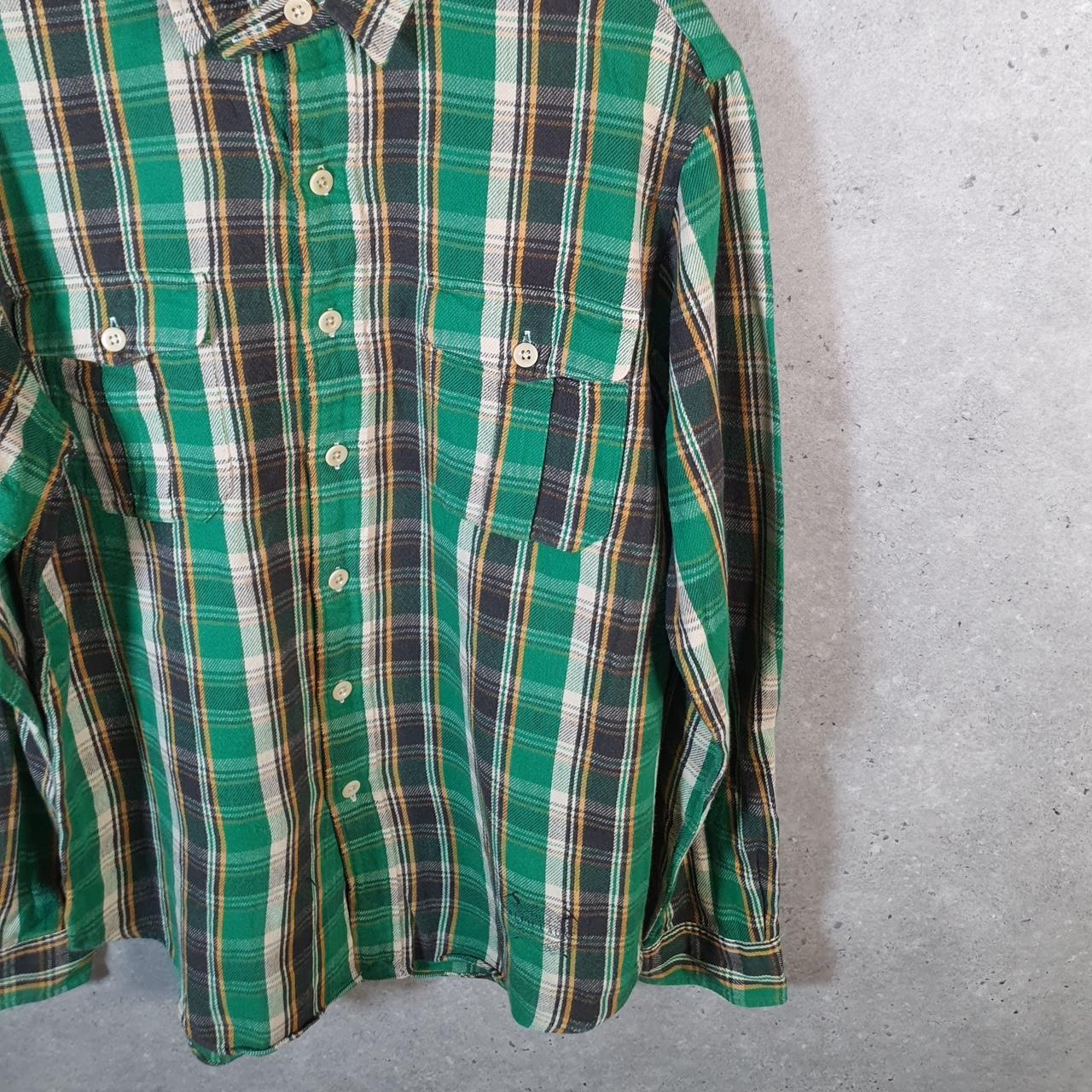 Vintage Ralph Lauren Button Down Shirt Men’s Large Green Flannel Pockets