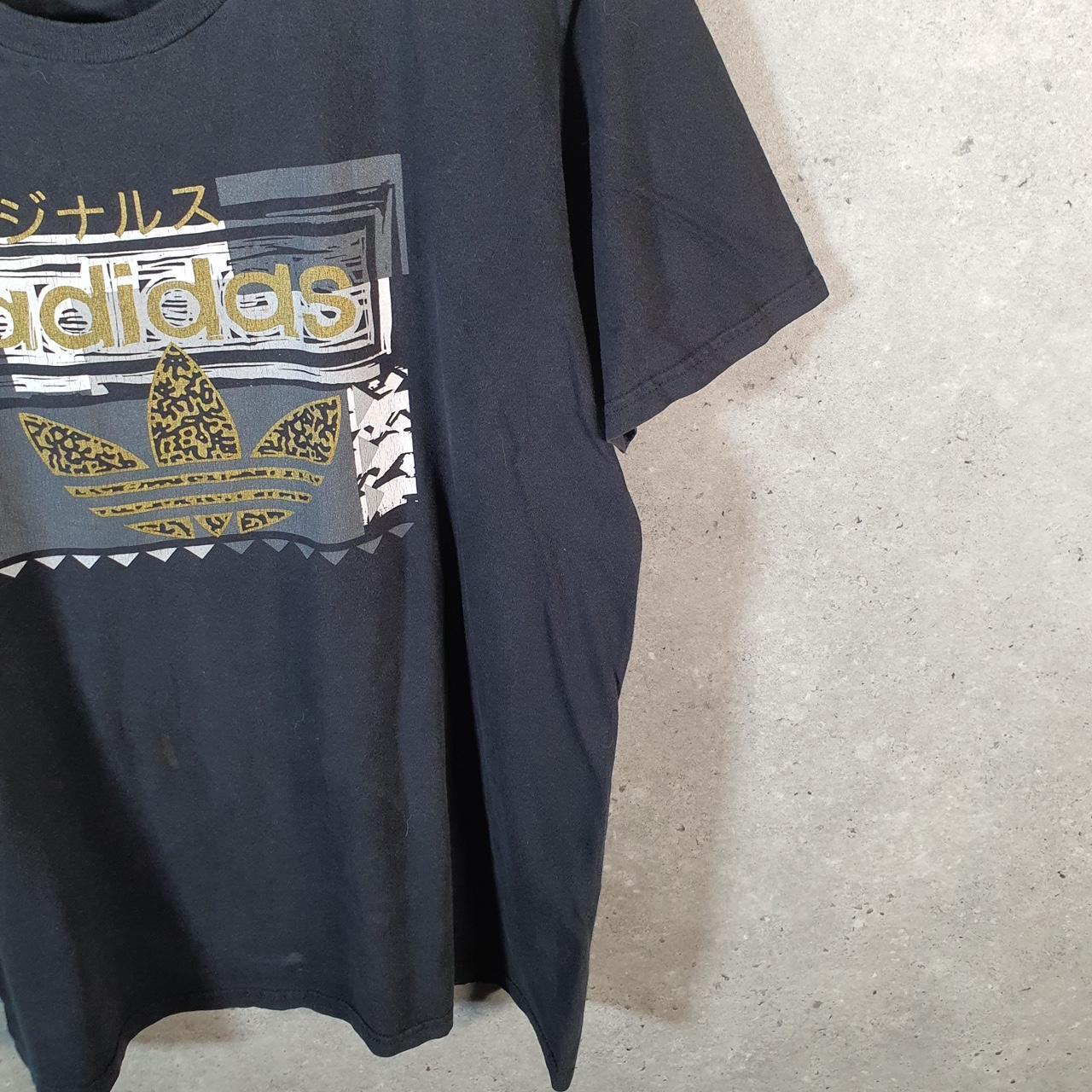 Vintage Adidas Trefoil Retro T Shirt Men’s Medium Black Three Stripes Logo