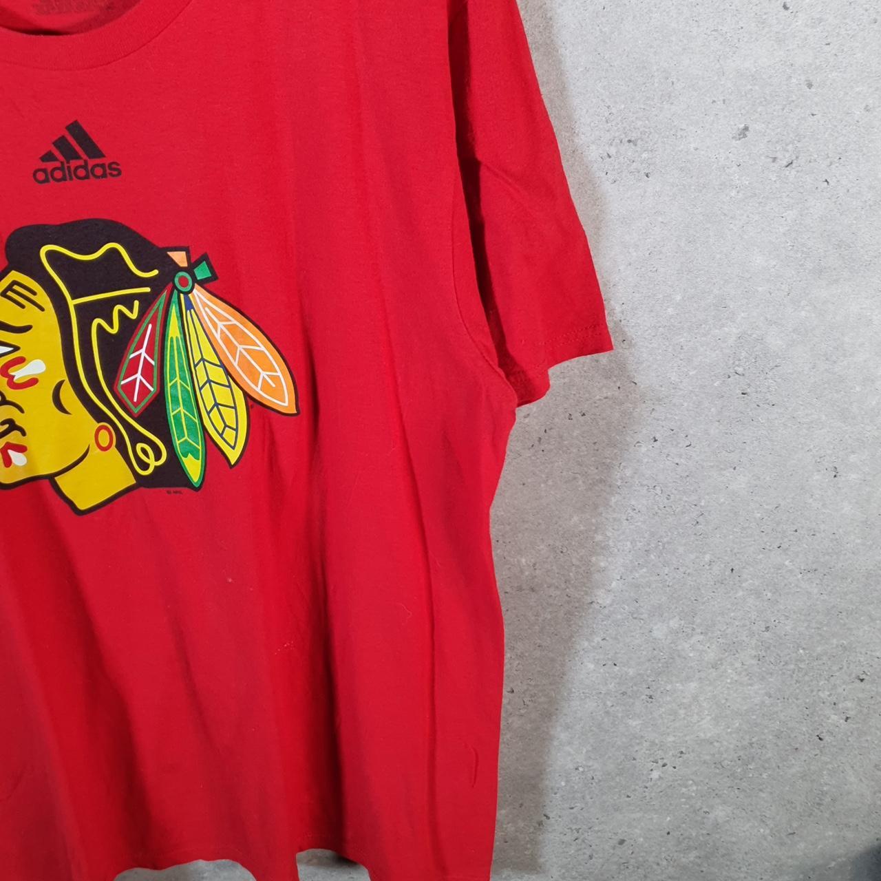 Vintage Adidas Go Tee Chicago USA T Shirt Men’s Large Red Three Stripes Logo Athletic