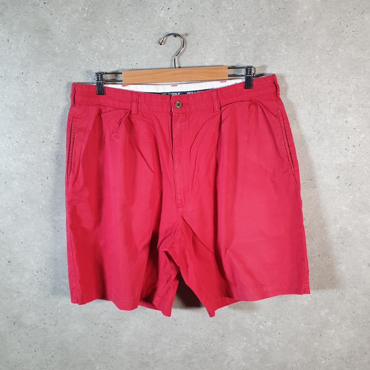 Vintage Ralph Lauren Polo Shorts Jorts Chino Cargo Men’s W36 Red Baggy Cotton A4262