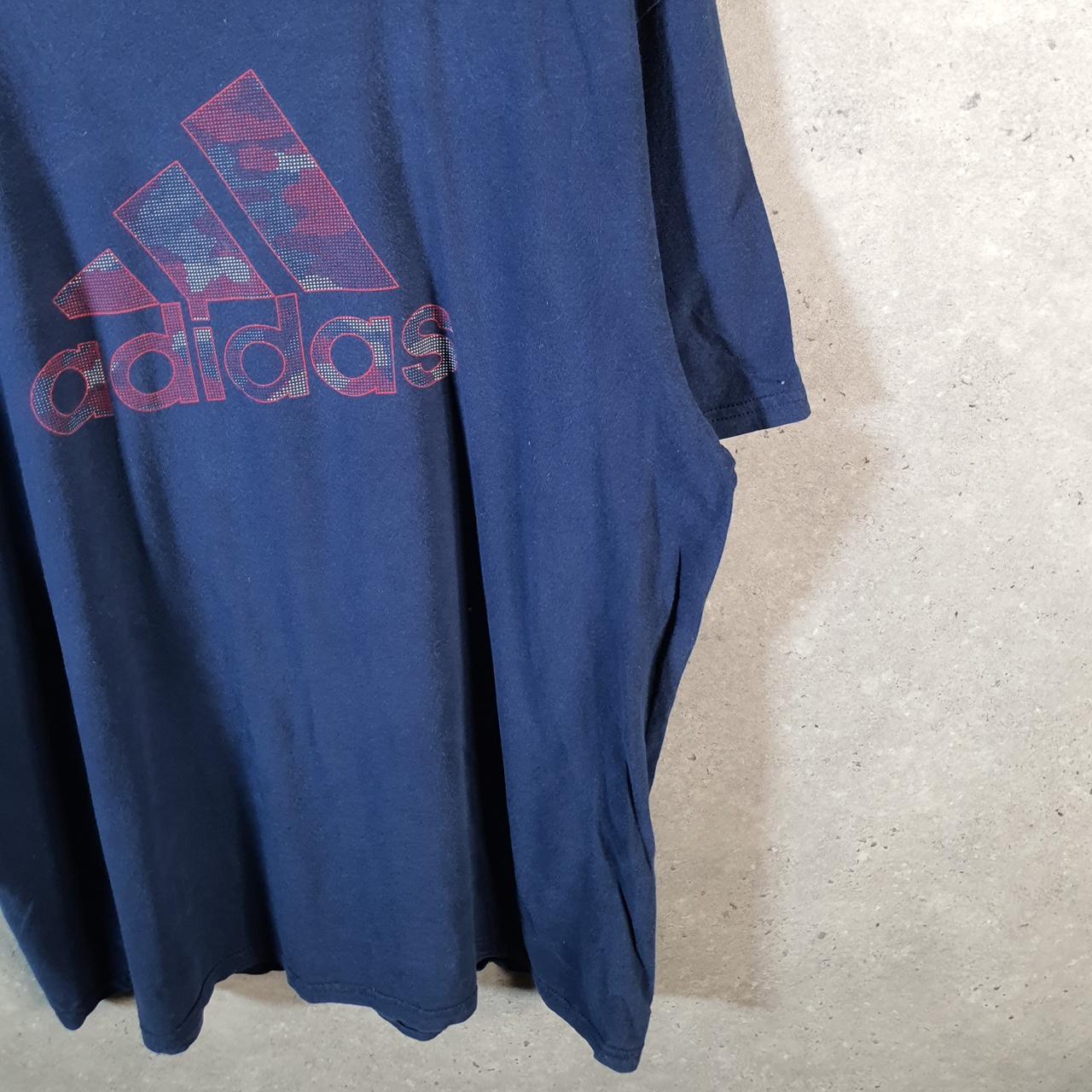 Vintage Adidas Go To Tee Spellout T Shirt Men’s XL Navy Blue Three Stripes Logo