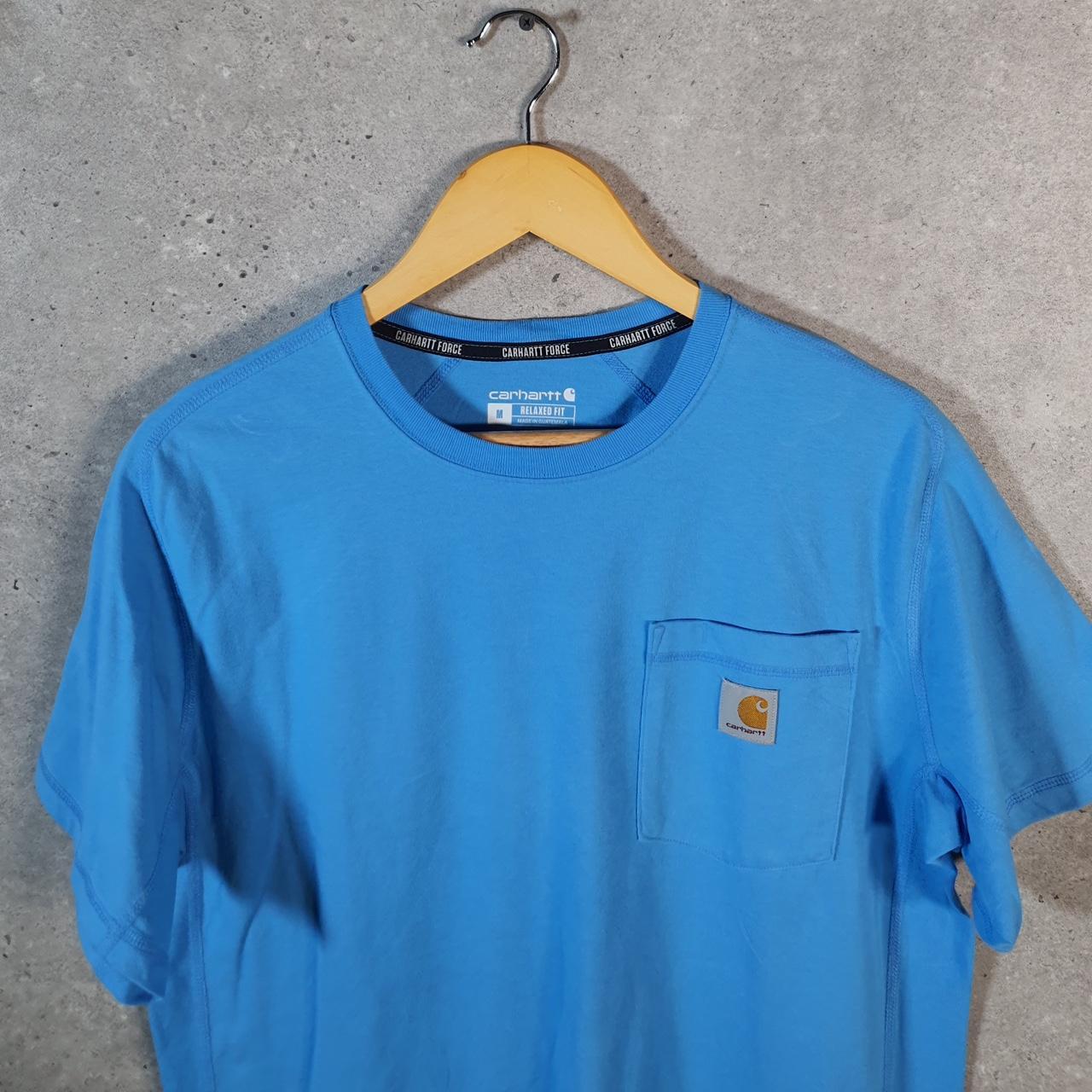 Vintage Carhartt Pocket T Shirt Men’s Medium Blue Workwear Chore Utility Relaxed Fit C9241