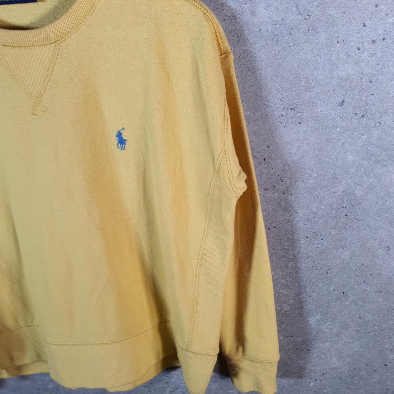 Vintage Ralph Lauren Polo Sweatshirt Men’s Small Yellow Boxy Baggy Pullover Pony