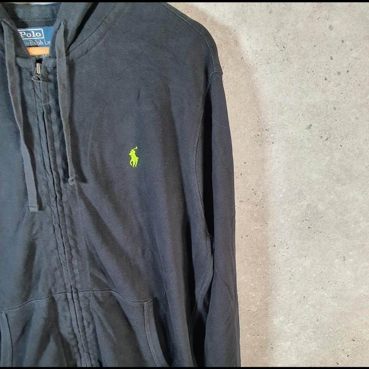 Vintage Ralph Lauren Polo Heavyweight Hoodie Men’s XL Black Cotton Full Zip Pony