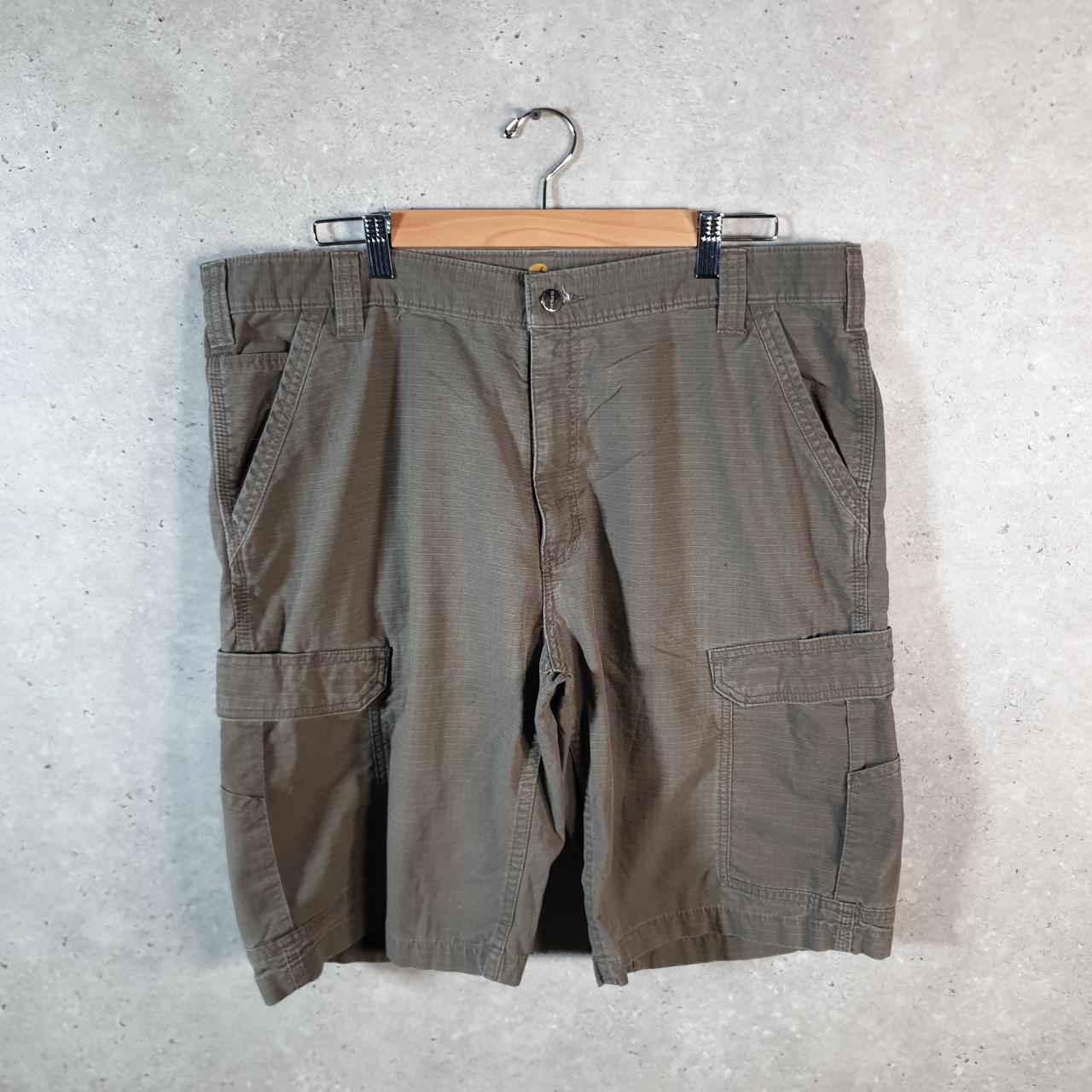 Vintage Carhartt Baggy Carpenter Shorts Jorts Cargo Men’s W40 Khaki Green Relaxed Fit Workwear