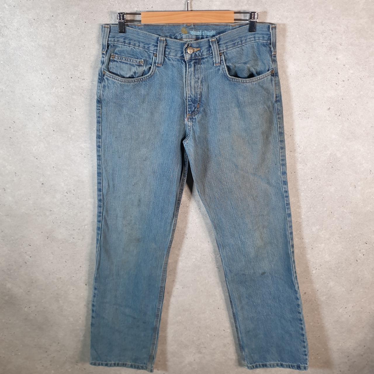 Vintage Carhartt Workwear Carpenter Jeans Mens W33 L32 Blue Denim Relaxed Fit USA