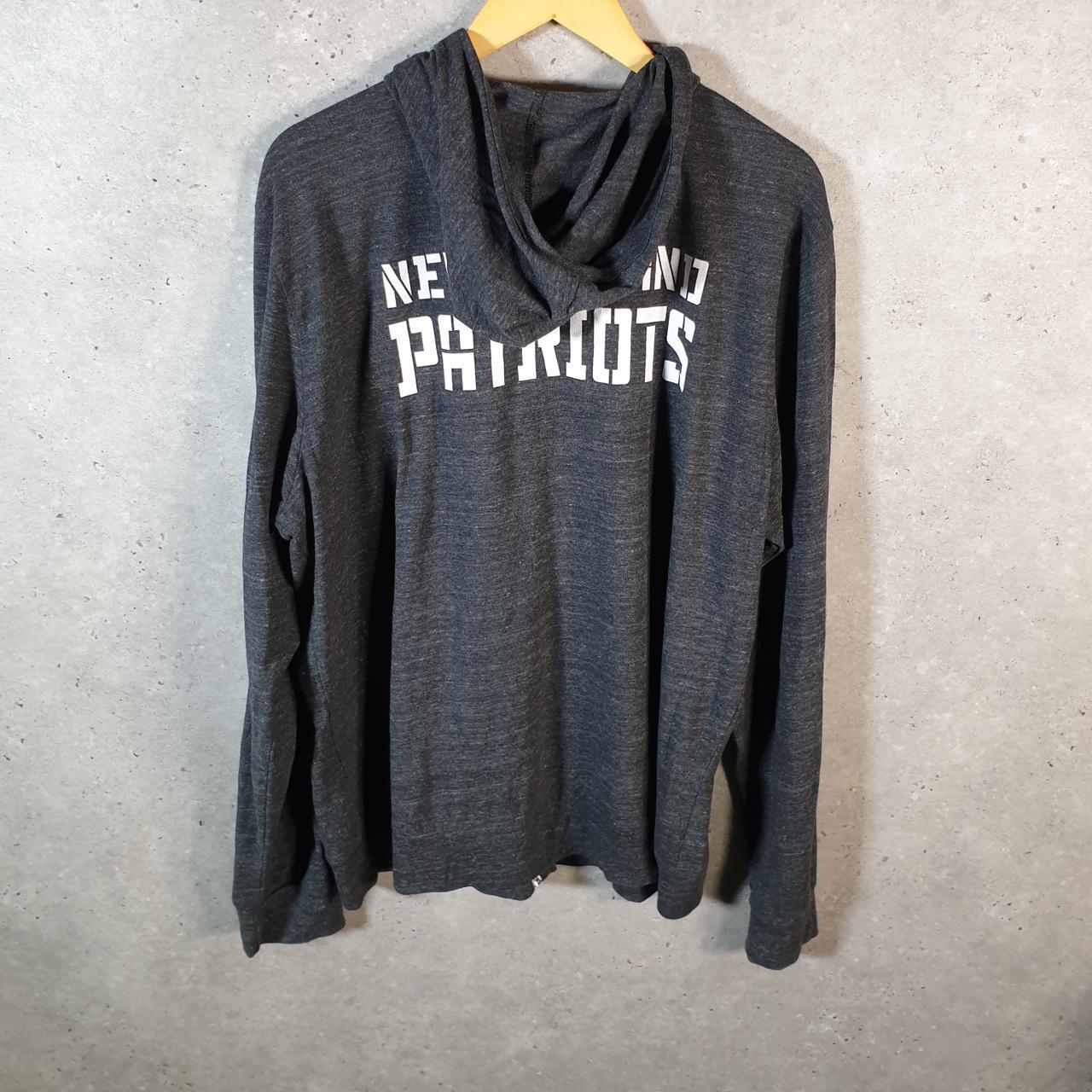 Vintage NFL New England Patriots Hoodie Mens XL Grey Full Zip USA Pro Sport