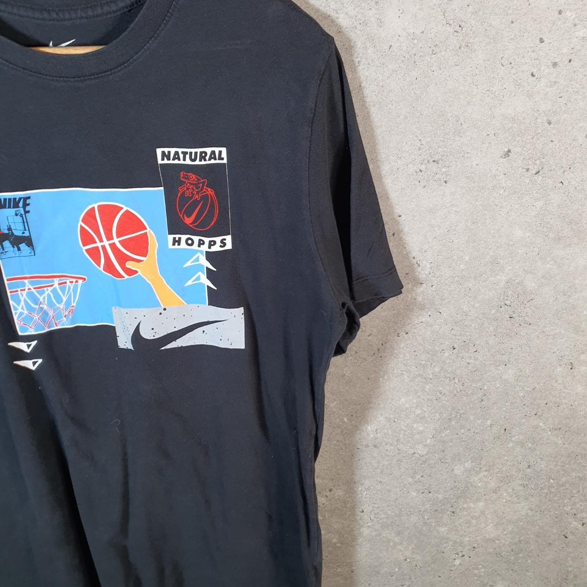 Vintage Nike Basketball Hoops T Shirt Men’s Medium Black Logo Swoosh Athletic