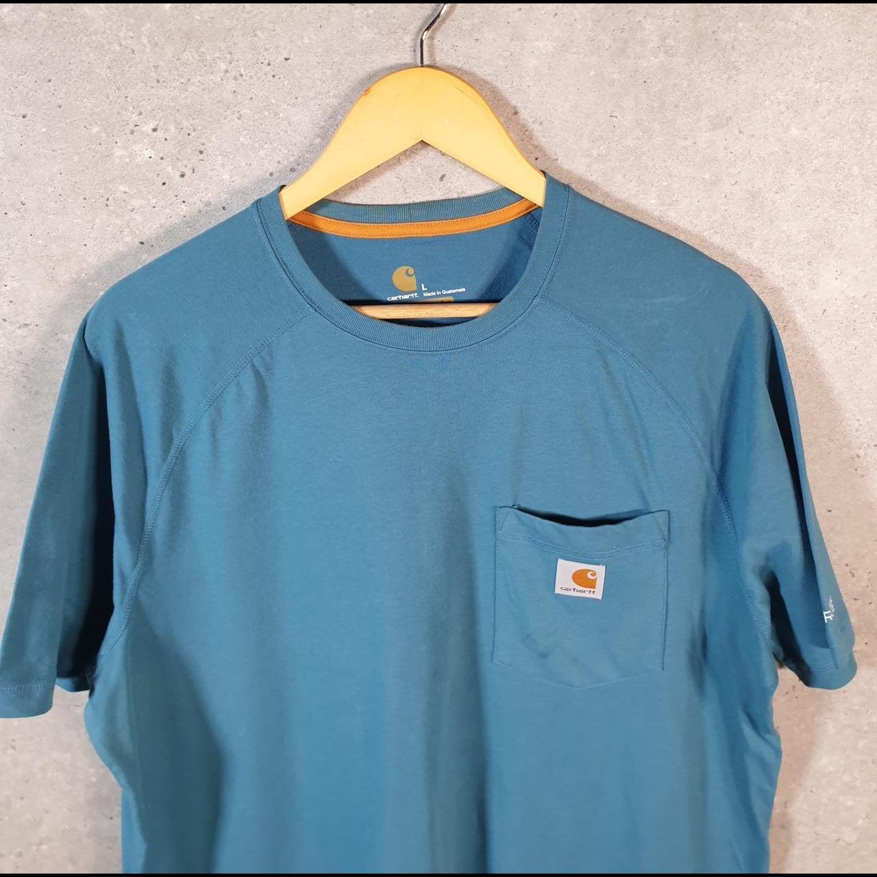 Vintage Carhartt Pocket T Shirt Men’s Large Blue Workwear Chore Utility Relaxed Fit C9178