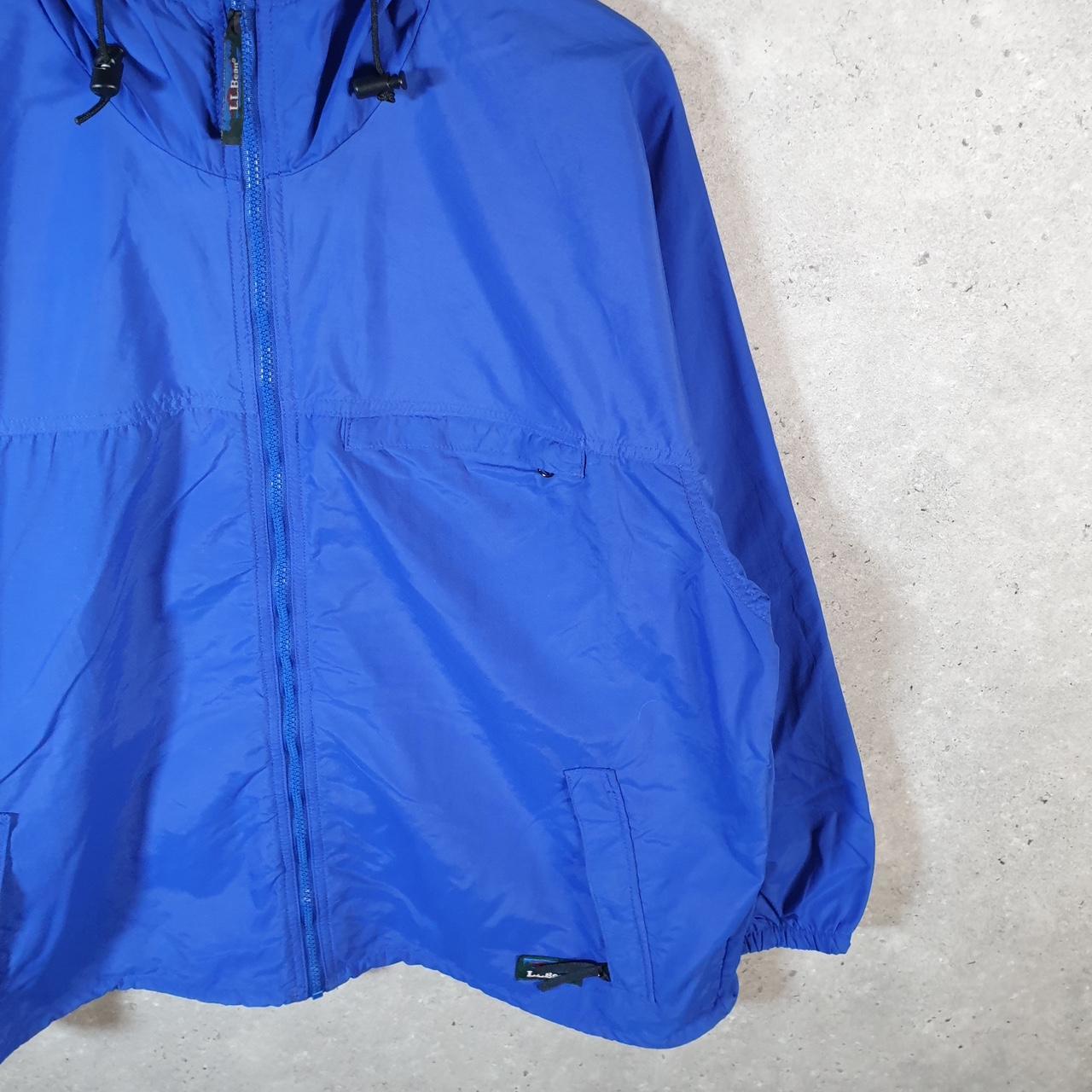 Vintage L.L. Bean USA Outdoors Nylon Jacket Mens XL Blue Waterproof Hooded